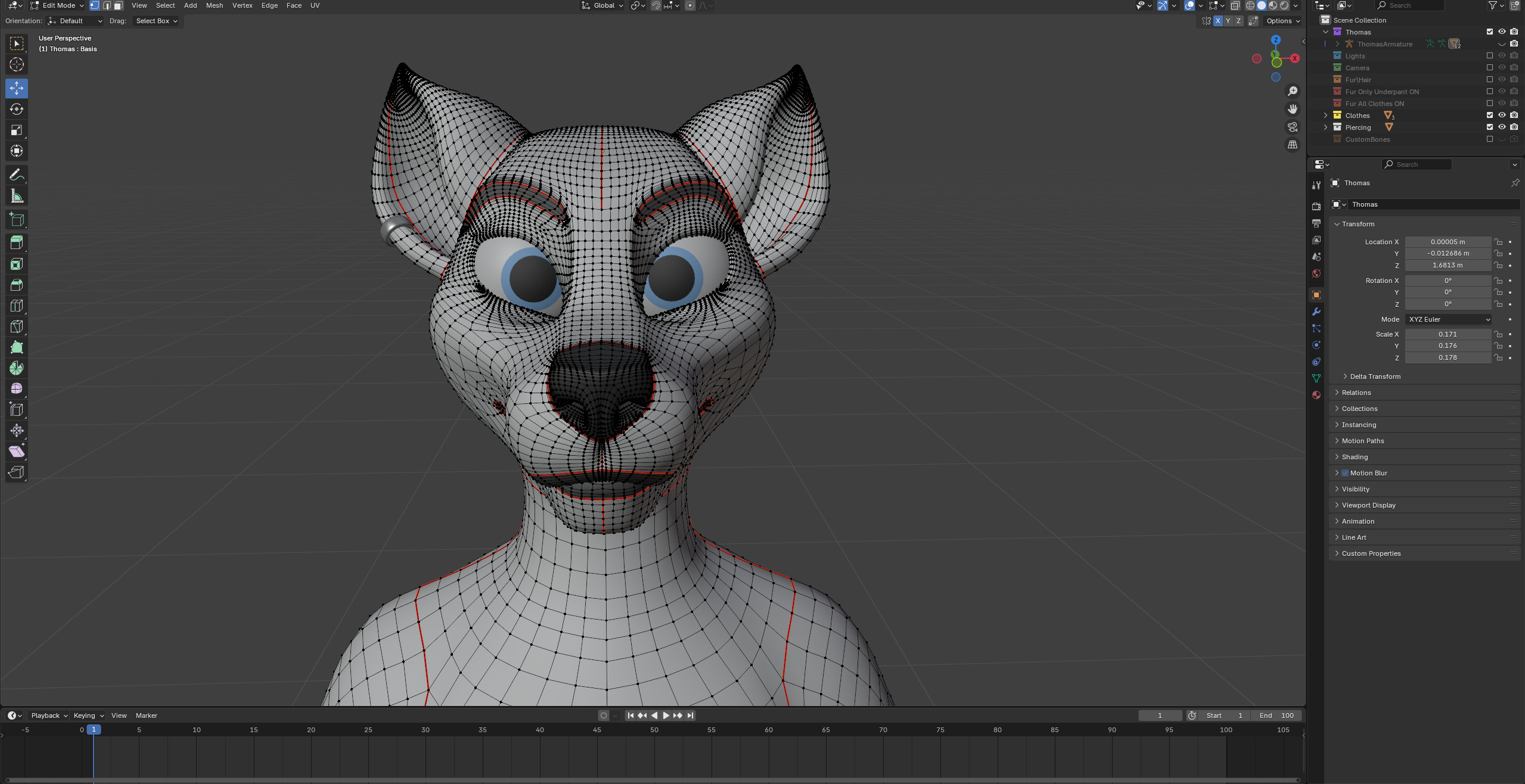 Thomas Anthro Husky Low-poly 3D model_54