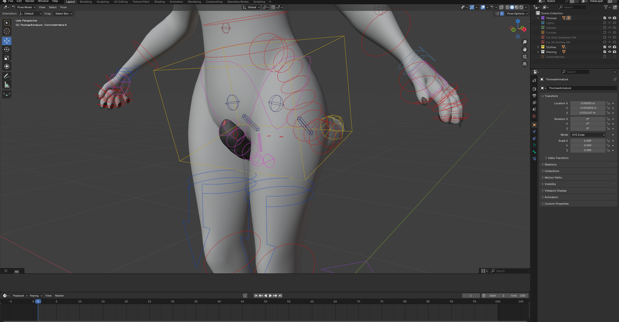 Thomas Anthro Husky Low-poly 3D model_42