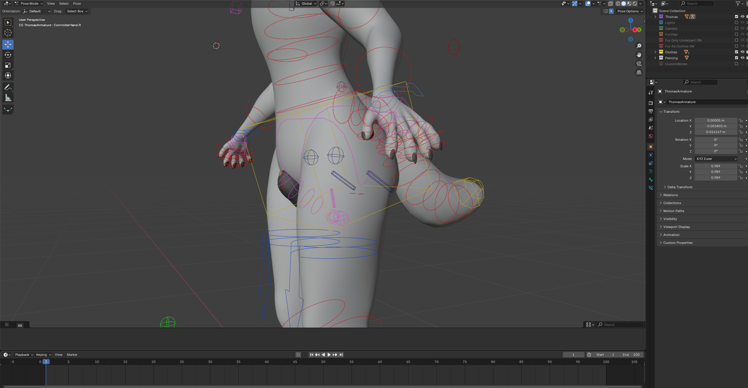 Thomas Anthro Husky Low-poly 3D model_43