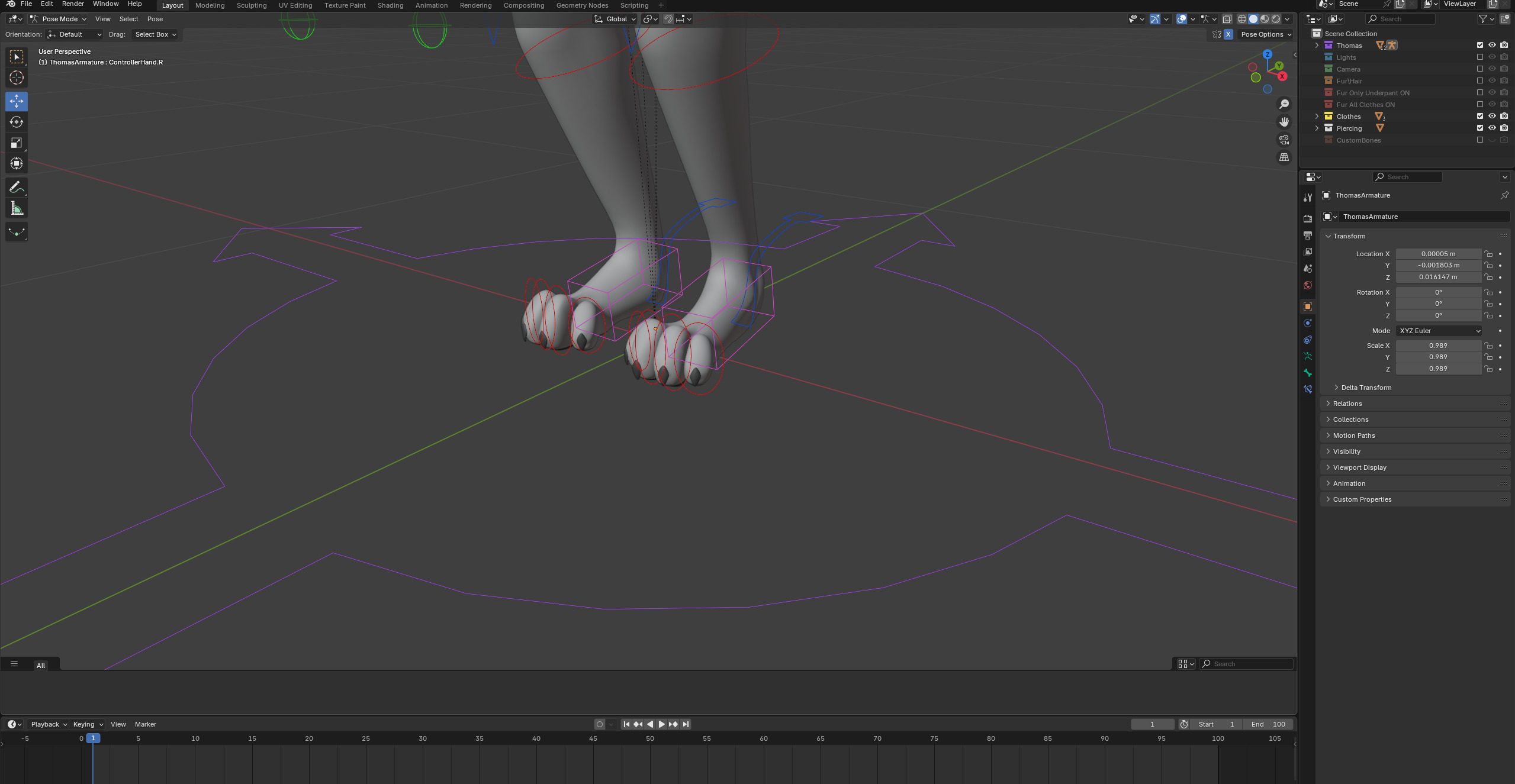 Thomas Anthro Husky Low-poly 3D model_44