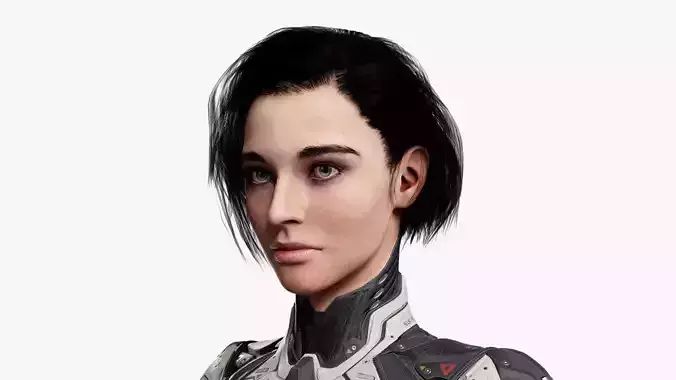 Female Sci Fi Girl Low-poly 3D model Female Sci Fi Girl Low-poly 3D model