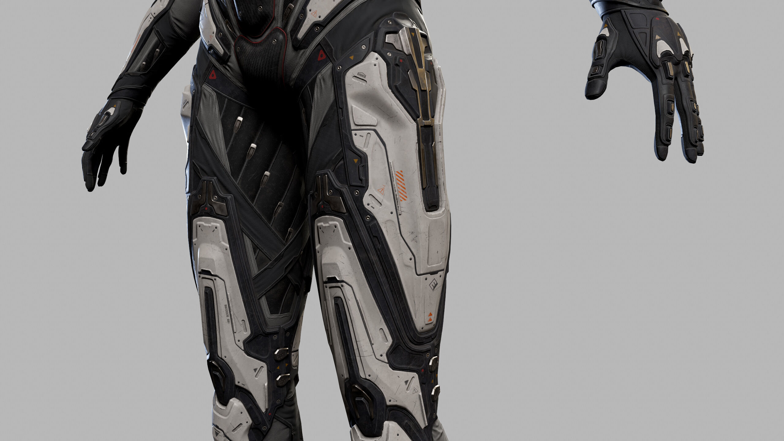 Female Sci Fi Girl Low-poly 3D model_17