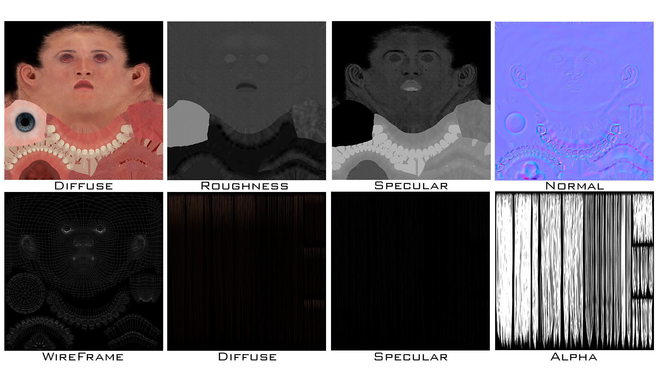 Female Sci Fi Girl Low-poly 3D model_32