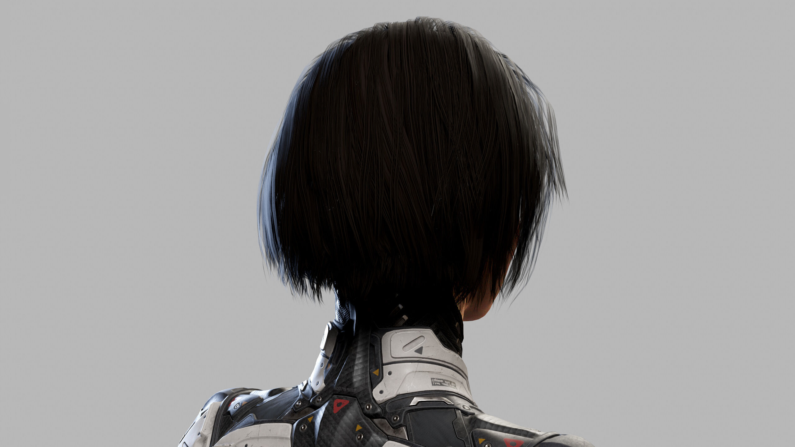 Female Sci Fi Girl Low-poly 3D model_6