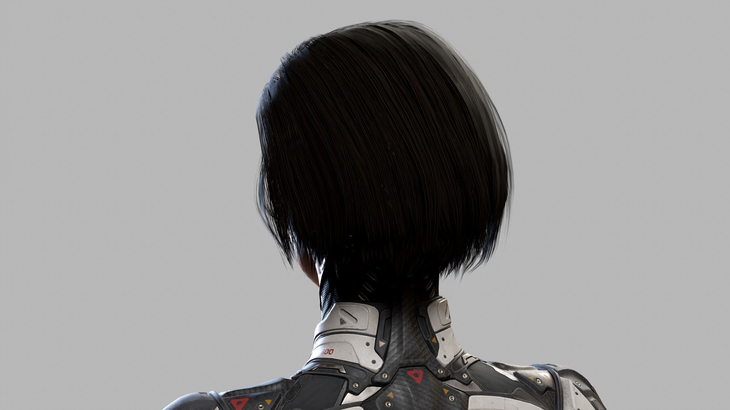 Female Sci Fi Girl Low-poly 3D model_7