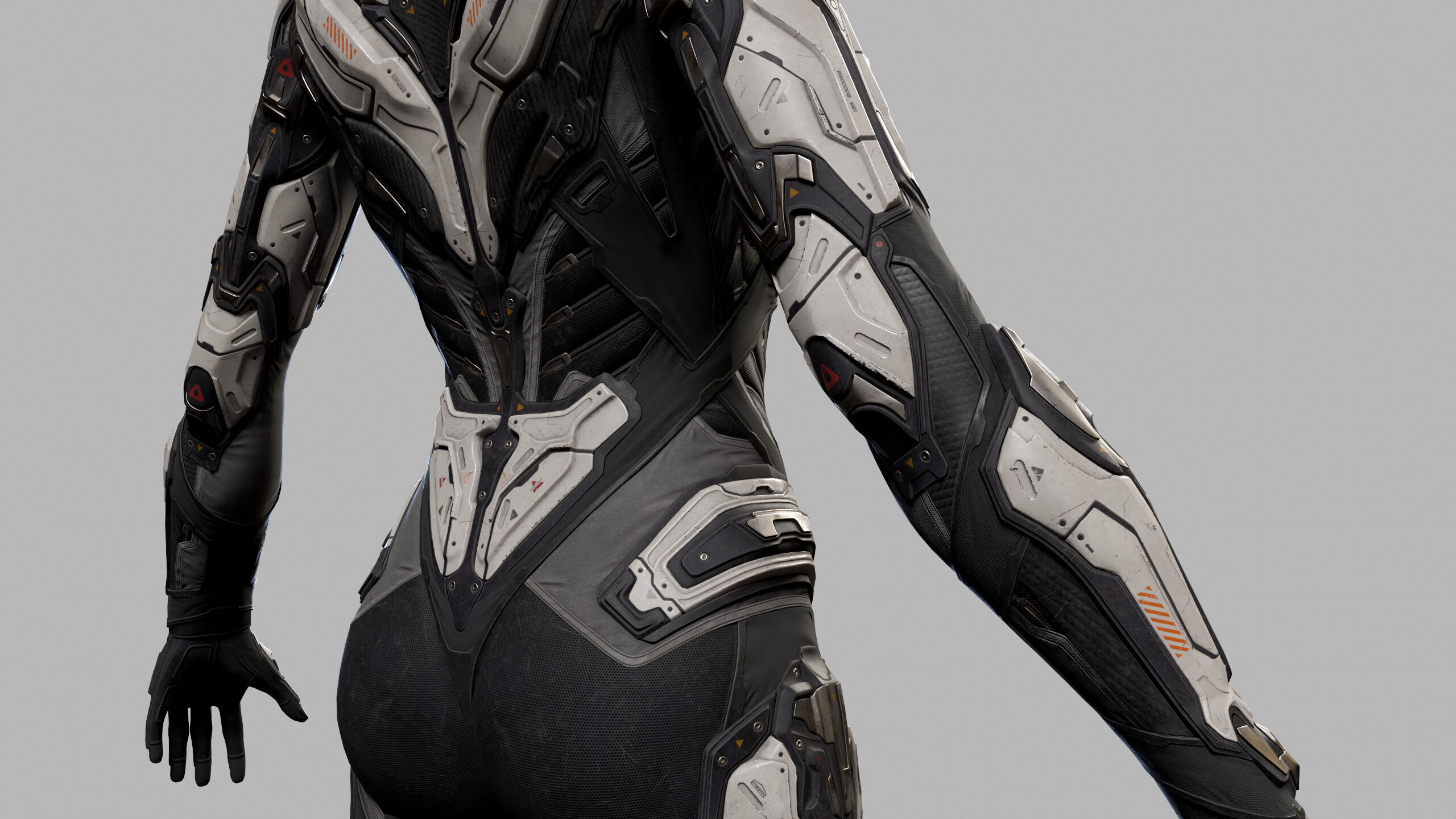 Female Sci Fi Girl Low-poly 3D model_15