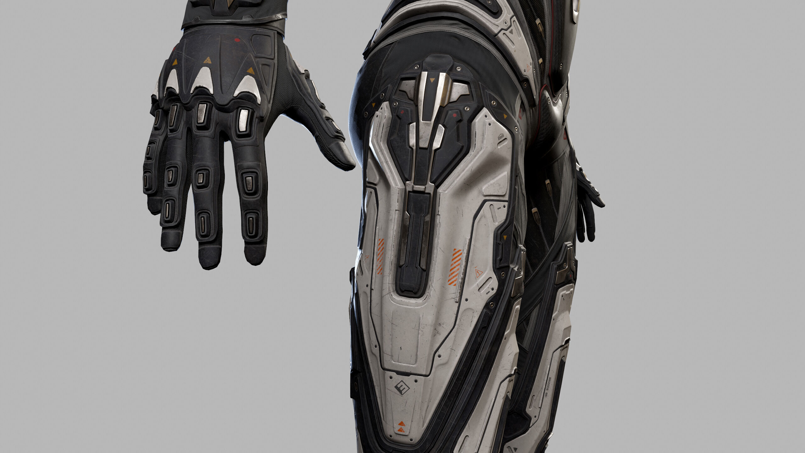 Female Sci Fi Girl Low-poly 3D model_16