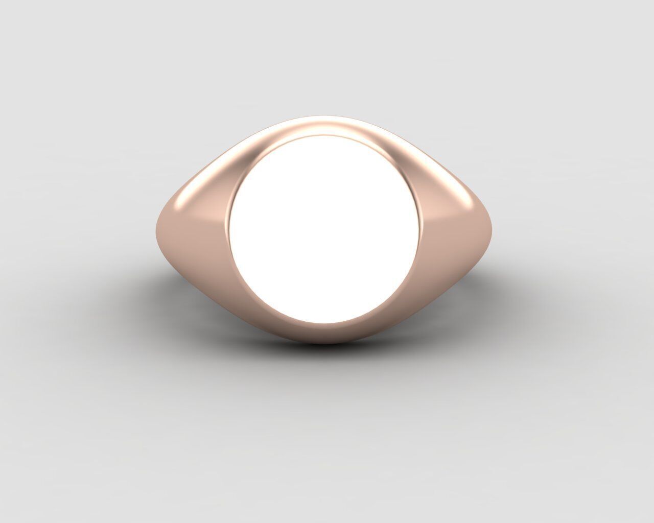 Round Signet Ring Base 10mm top  in All sizes 158-MWC  3D print model_7