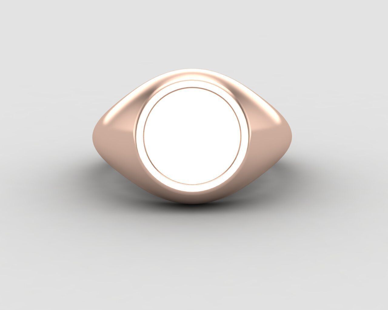 Round Enamel Ring Base 10mm top in All sizes 159-MWC 3D print model_7