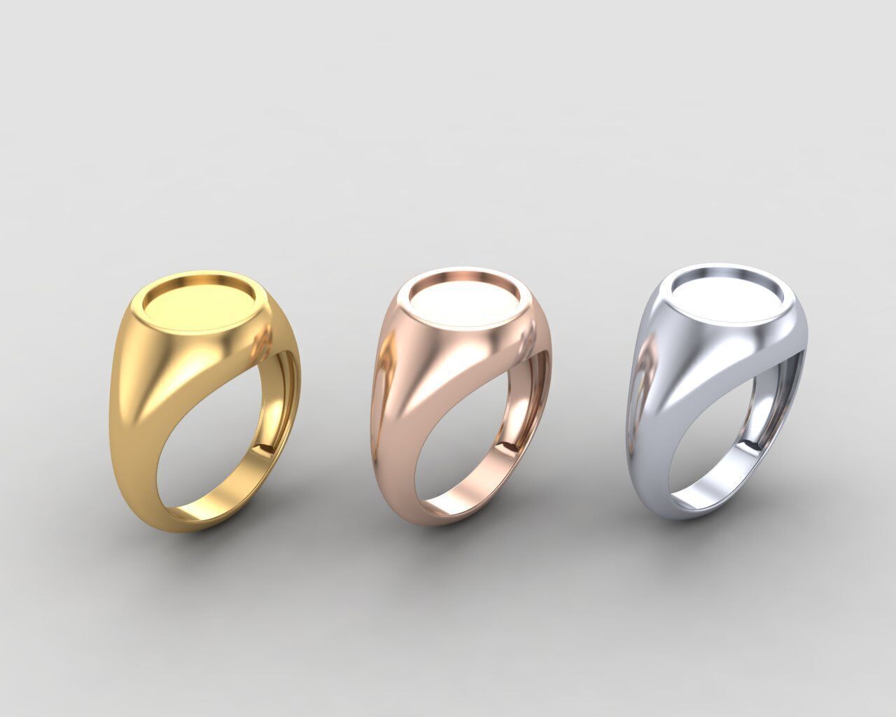 Round Enamel Ring Base 10mm top in All sizes 159-MWC 3D print model_11