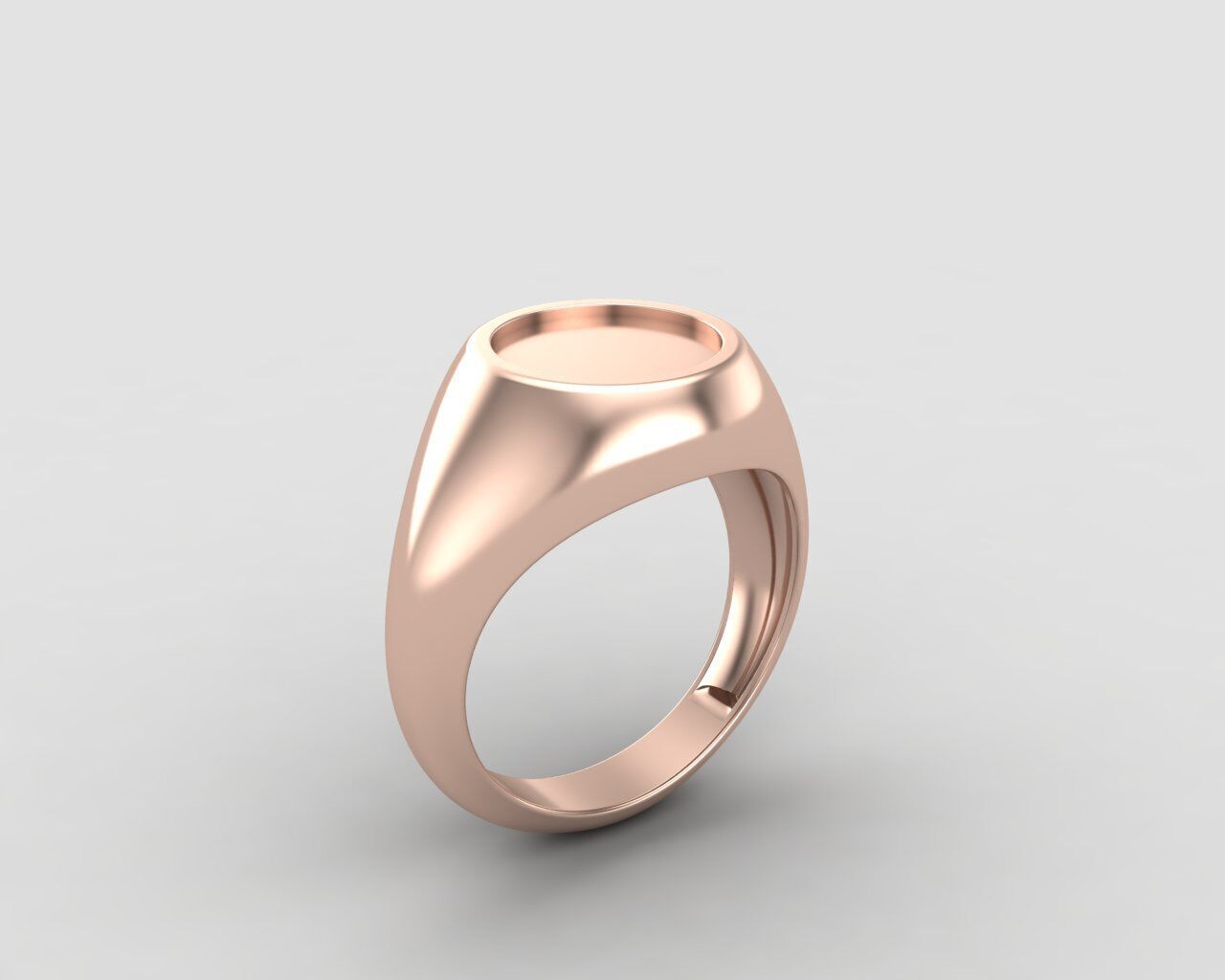 Round Enamel Ring Base 10mm top in All sizes 159-MWC 3D print model_4