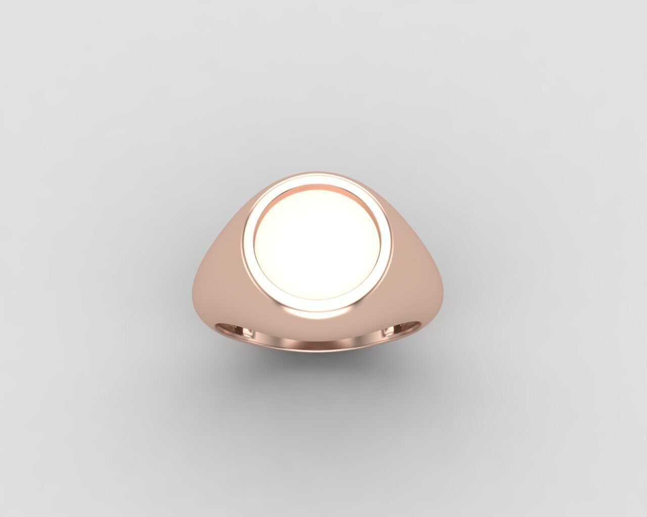 Round Enamel Ring Base 10mm top in All sizes 159-MWC 3D print model_6