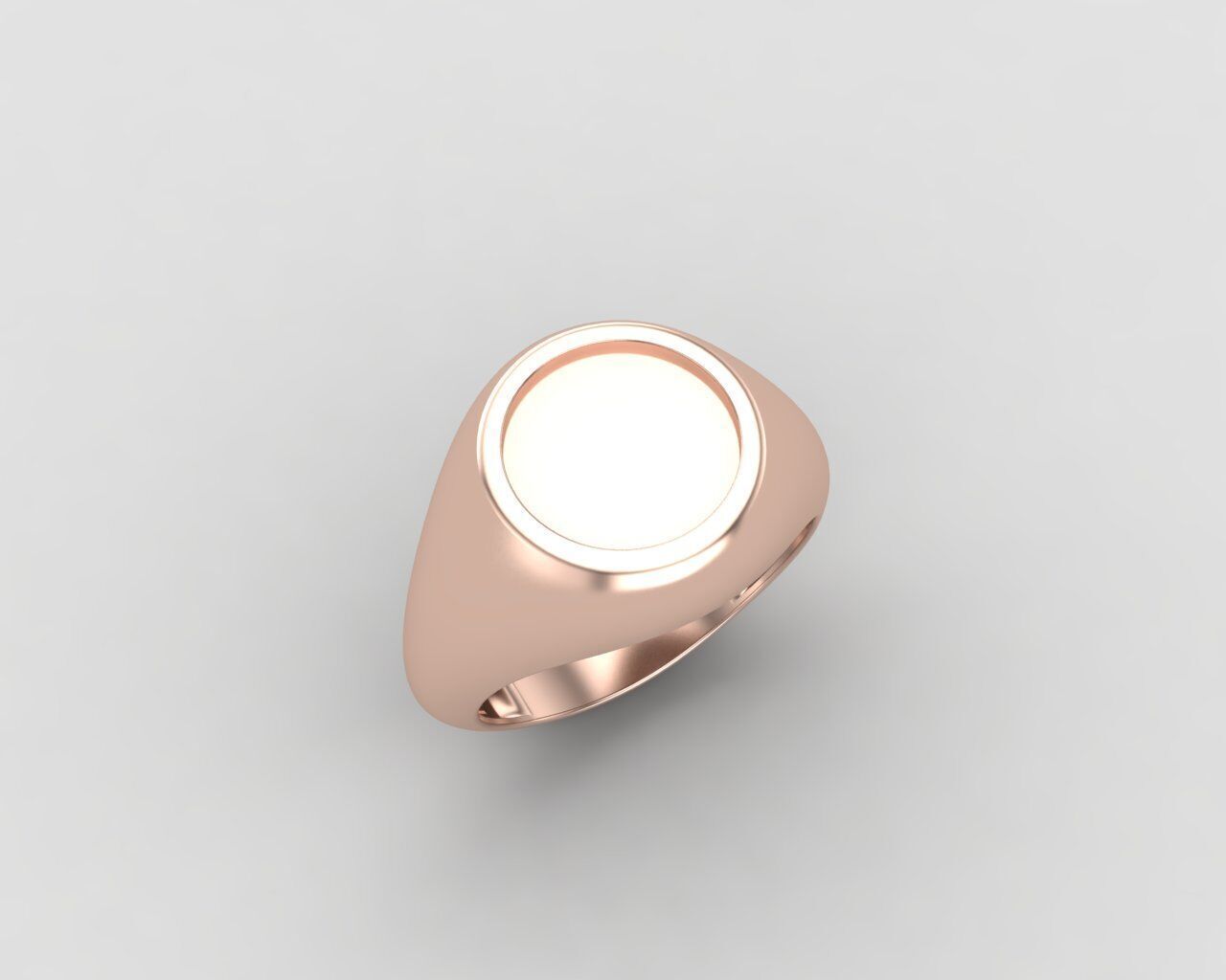 Round Enamel Ring Base 10mm top in All sizes 159-MWC 3D print model_5