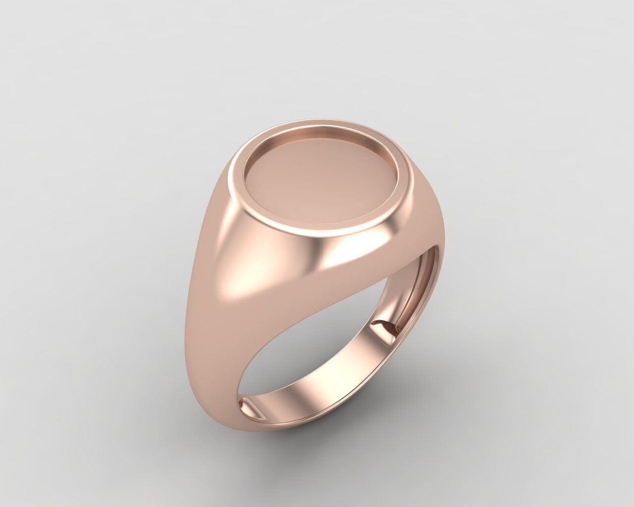 Round Enamel Ring Base 10mm top in All sizes 159-MWC 3D print model_3