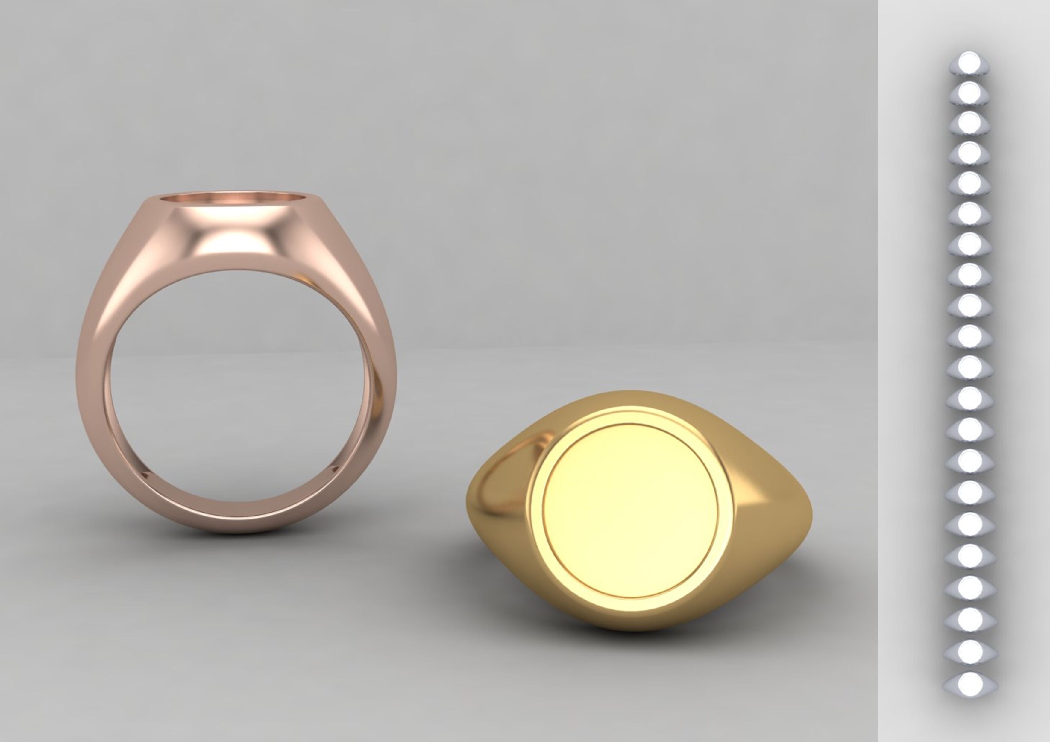 Round Enamel Ring Base 10mm top in All sizes 159-MWC 3D print model_1