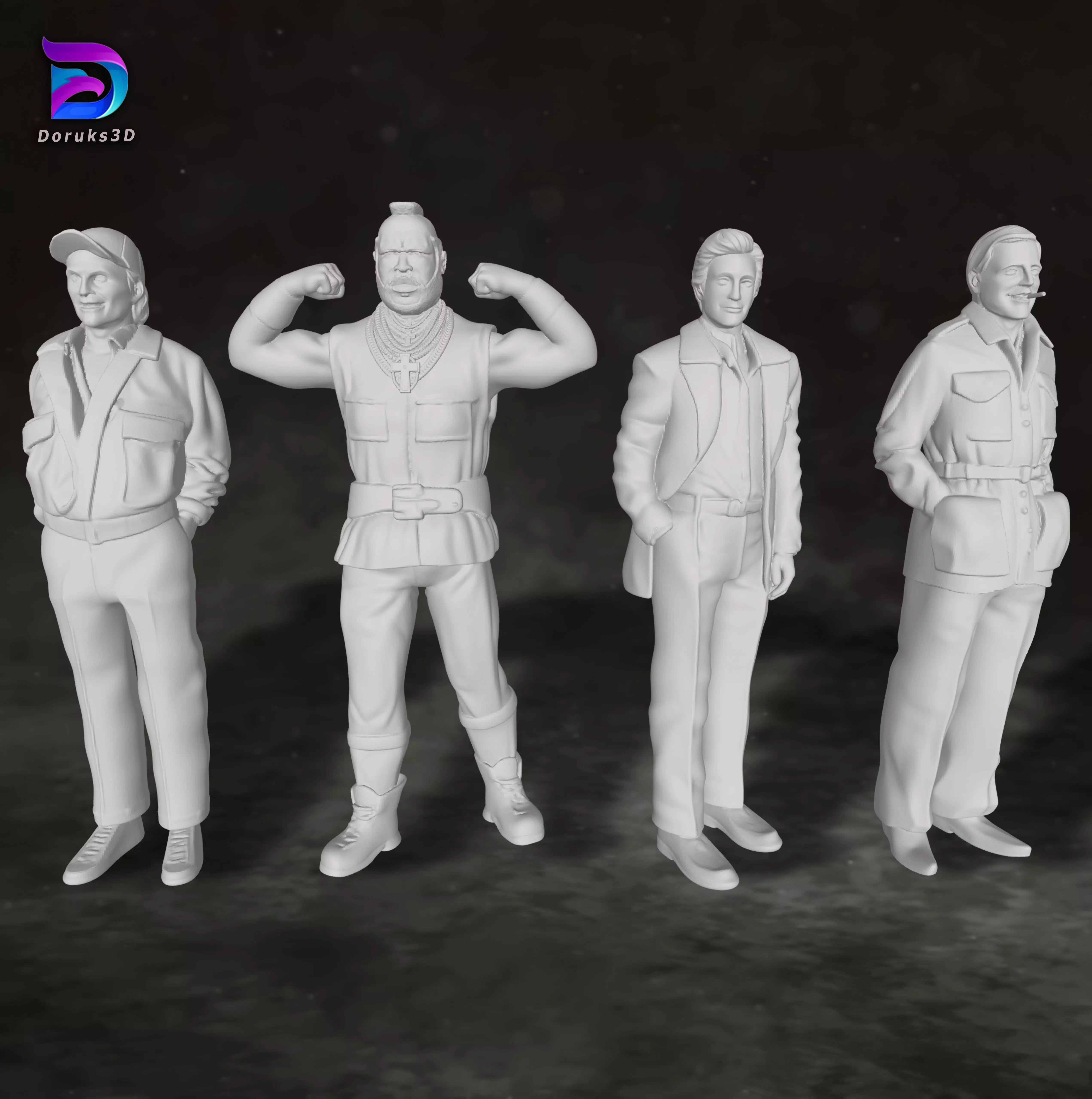 A-Team Action Figures Custom 3D Print Model 3D print model