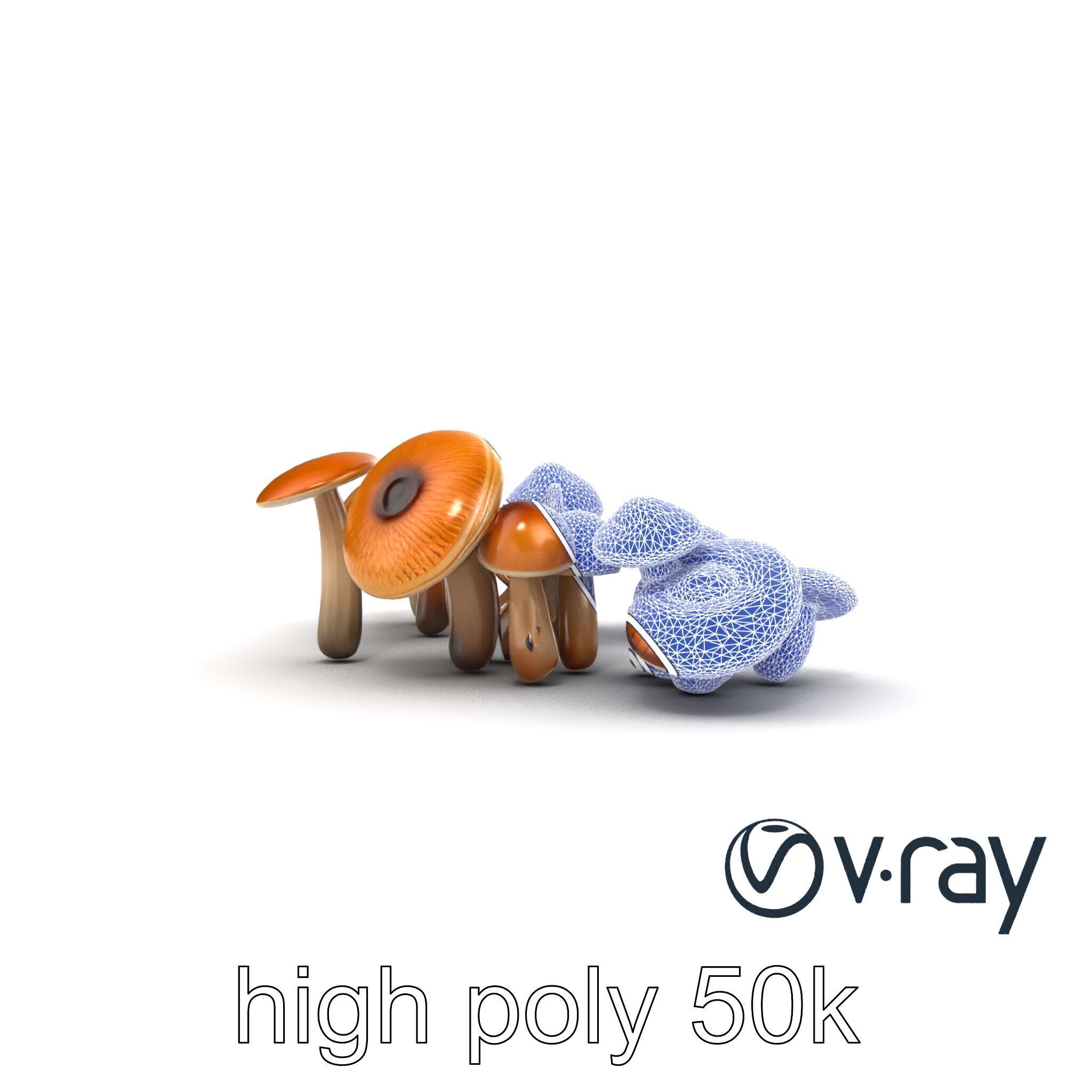 Mushroom Forest Collection model pack Low-poly 3D model_15