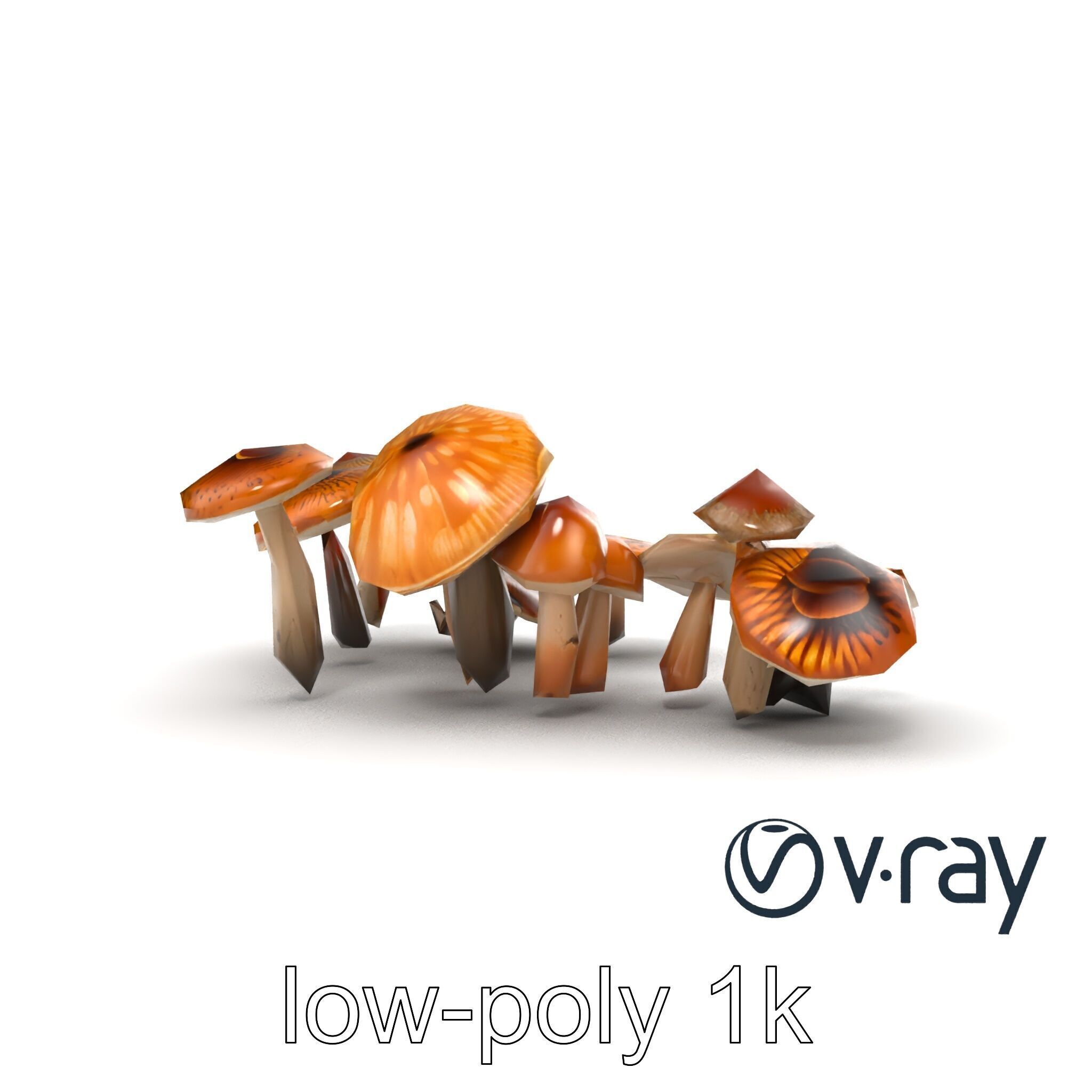 Mushroom Forest Collection model pack Low-poly 3D model_26