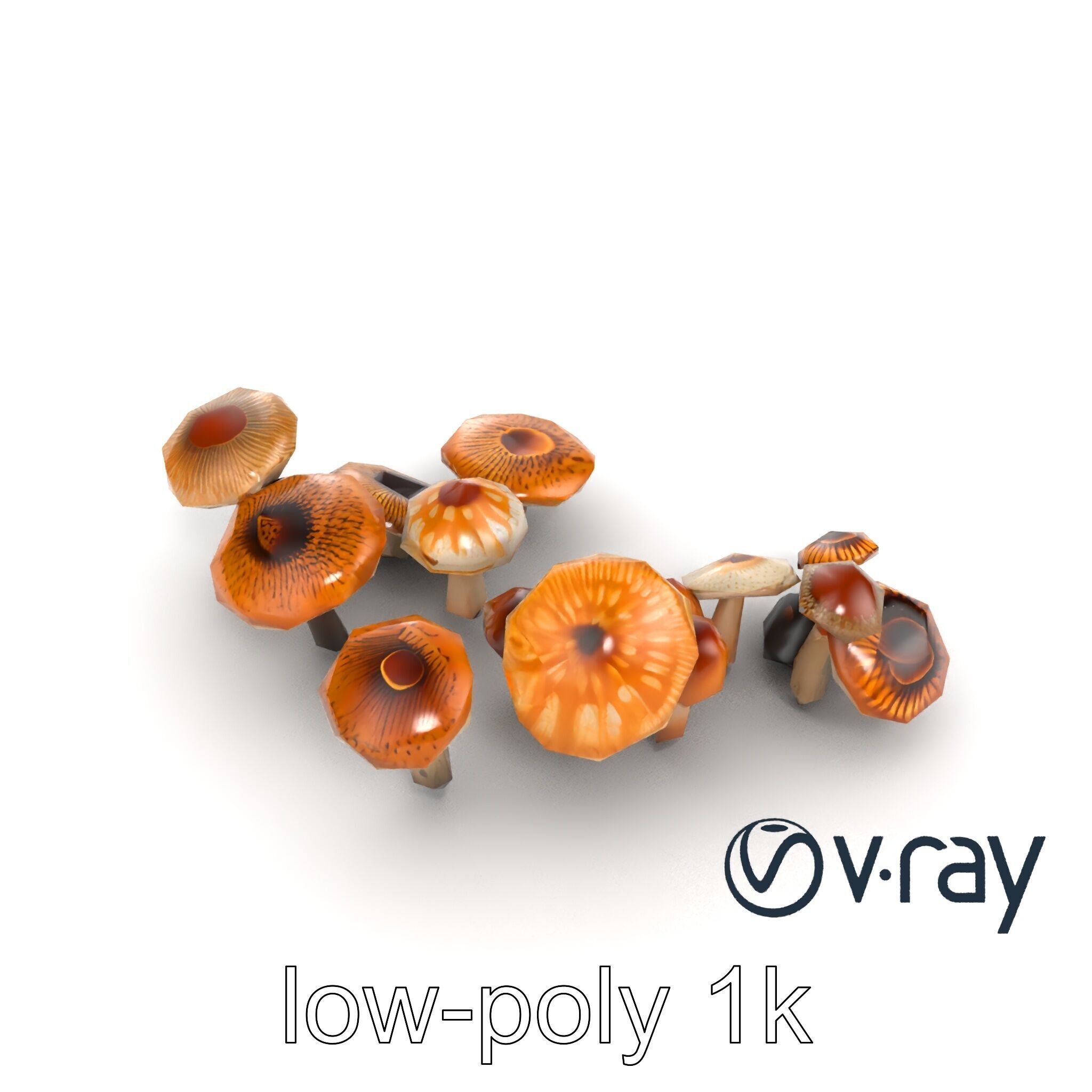 Mushroom Forest Collection model pack Low-poly 3D model_24