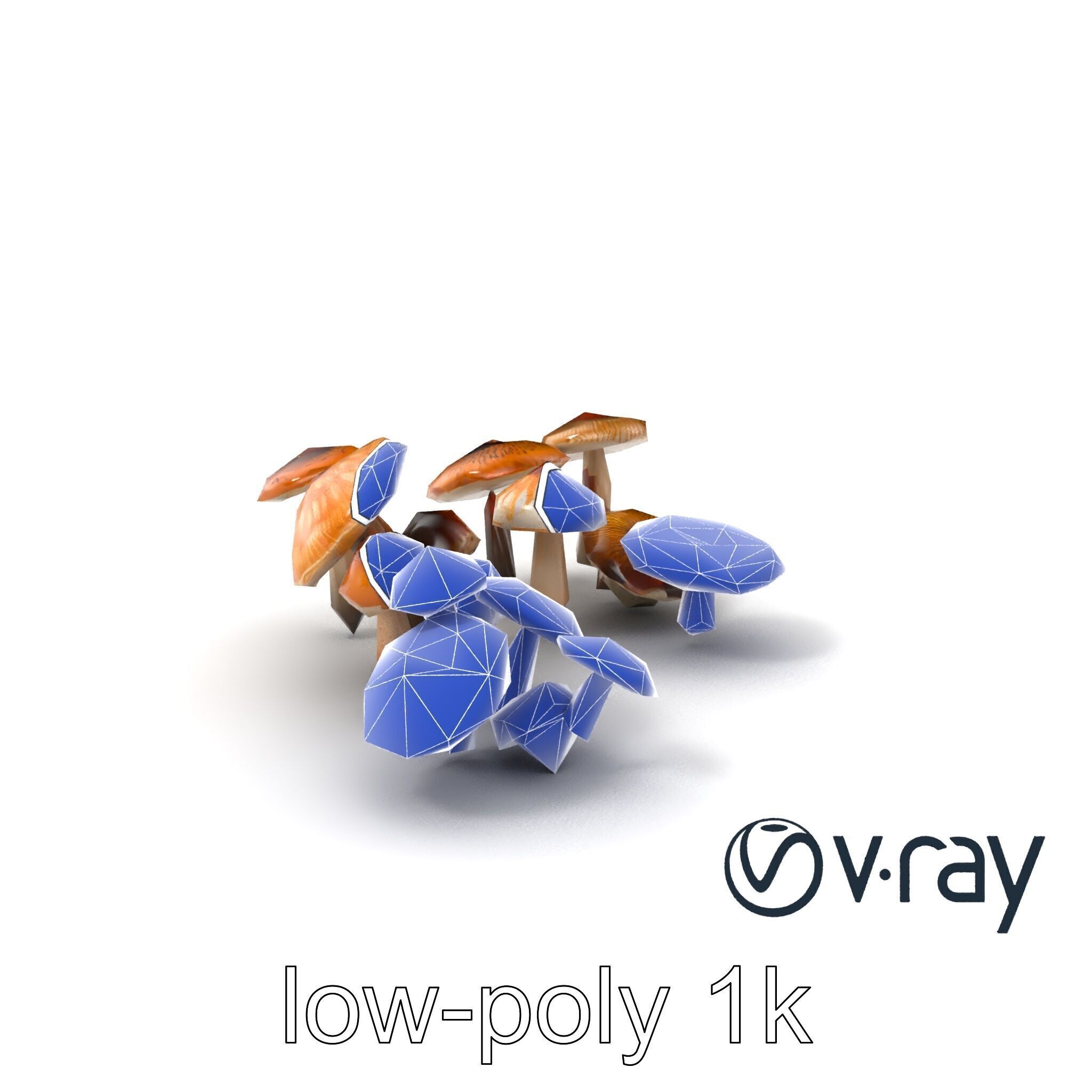 Mushroom Forest Collection model pack Low-poly 3D model_6