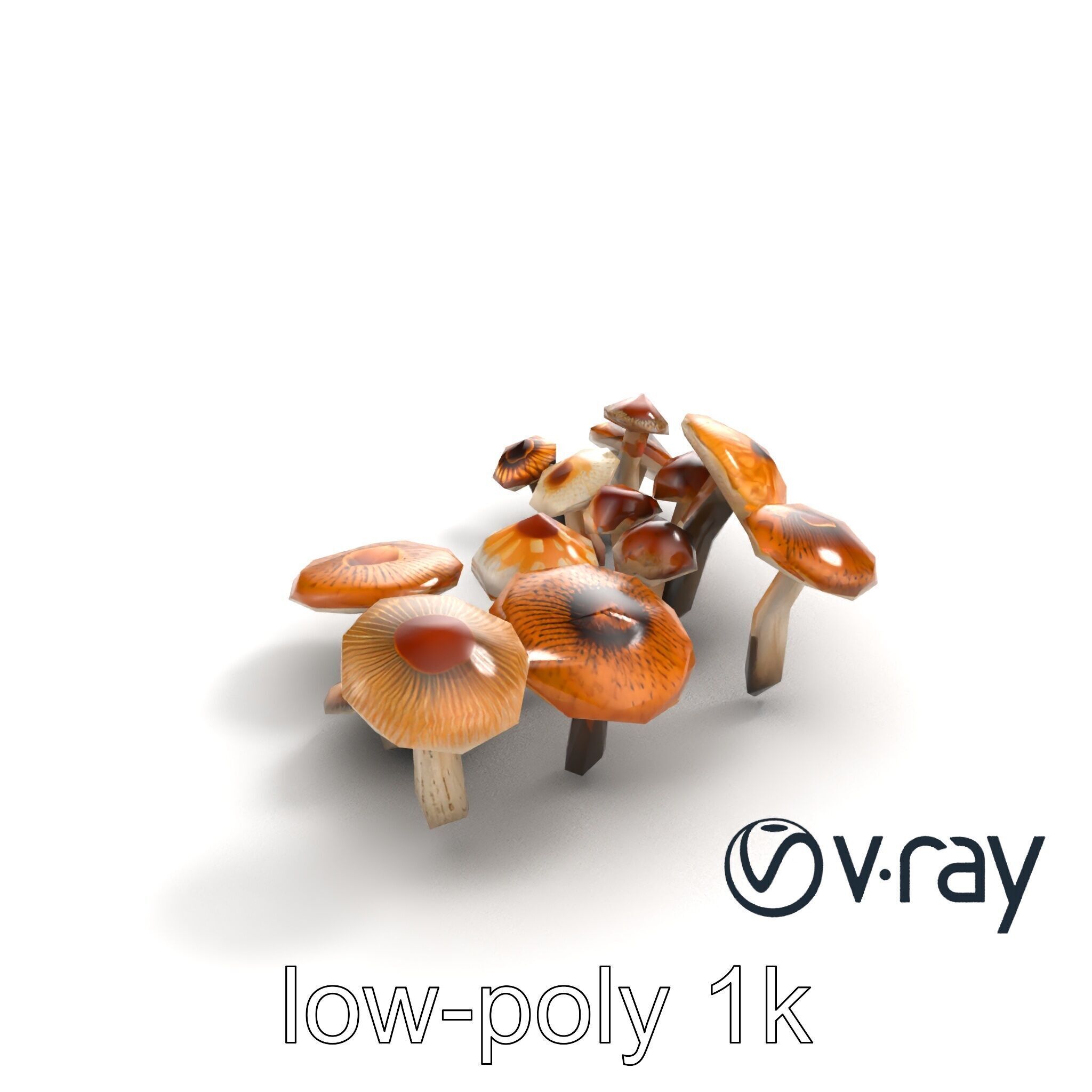 Mushroom Forest Collection model pack Low-poly 3D model_9