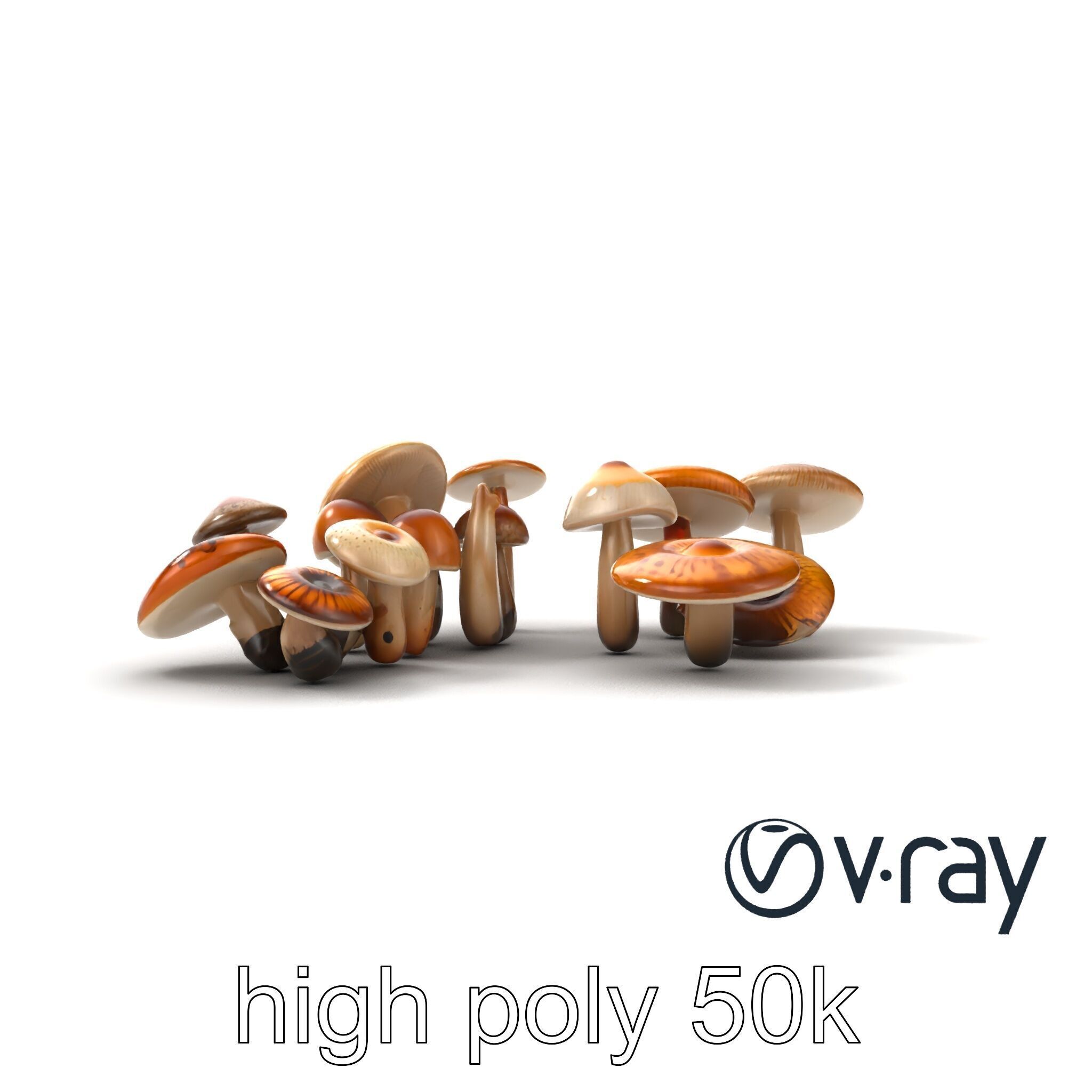 Mushroom Forest Collection model pack Low-poly 3D model_19