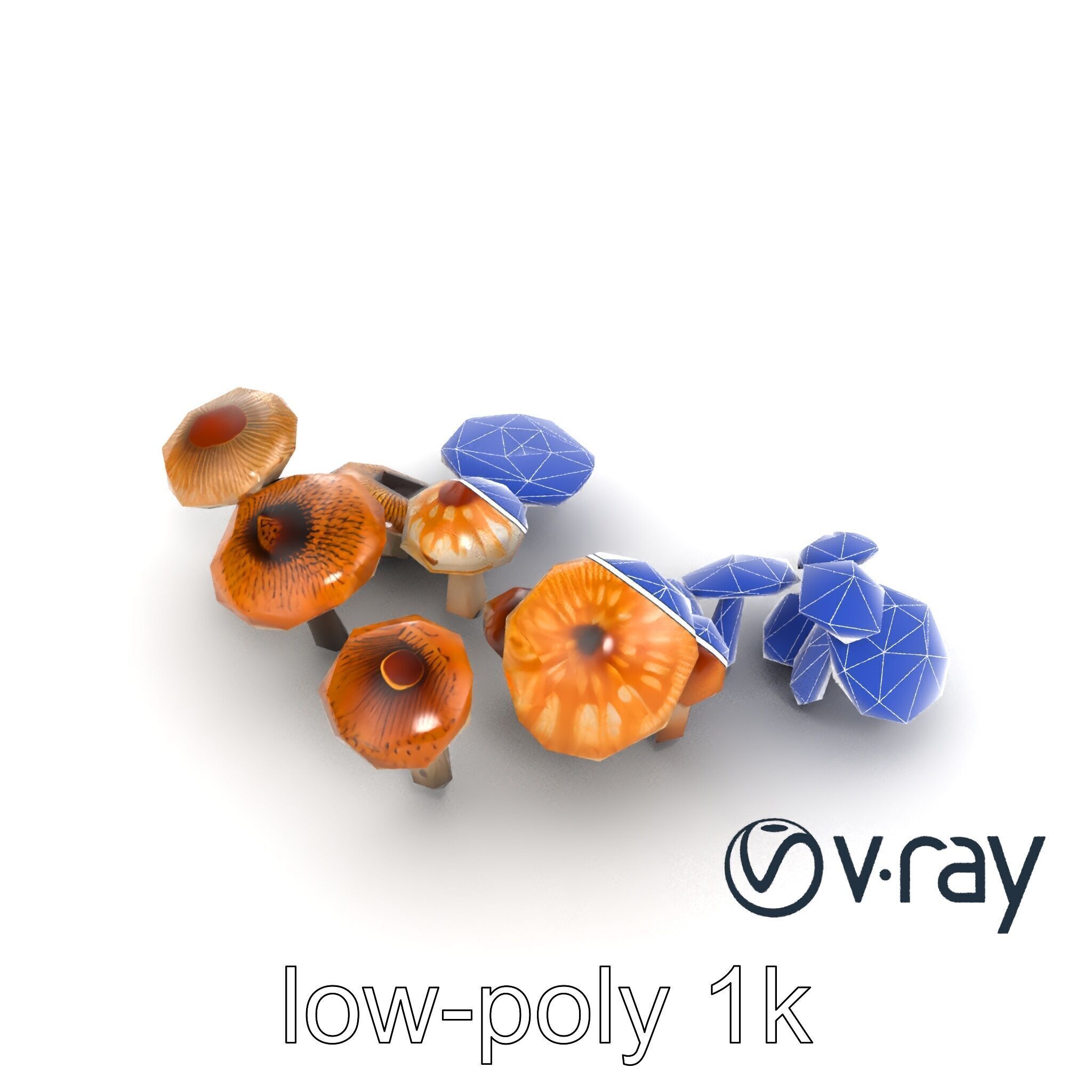 Mushroom Forest Collection model pack Low-poly 3D model_30