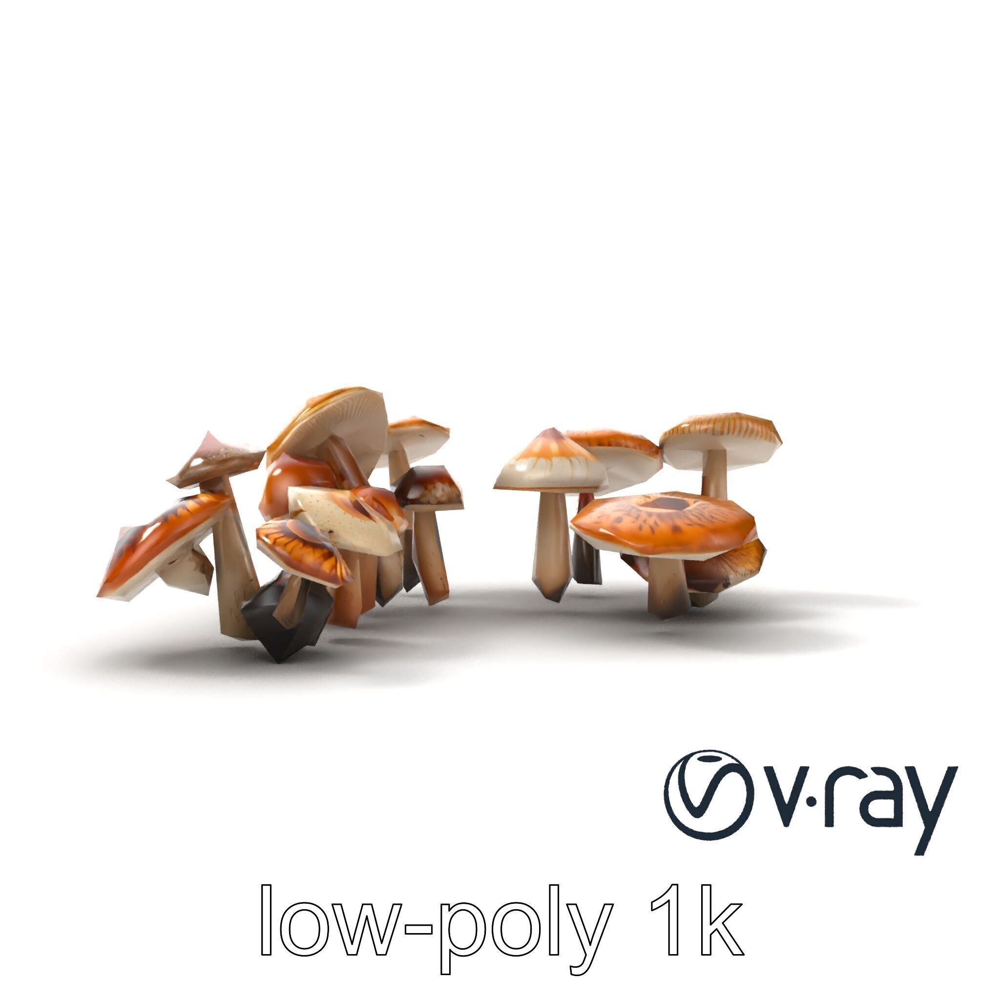 Mushroom Forest Collection model pack Low-poly 3D model_18