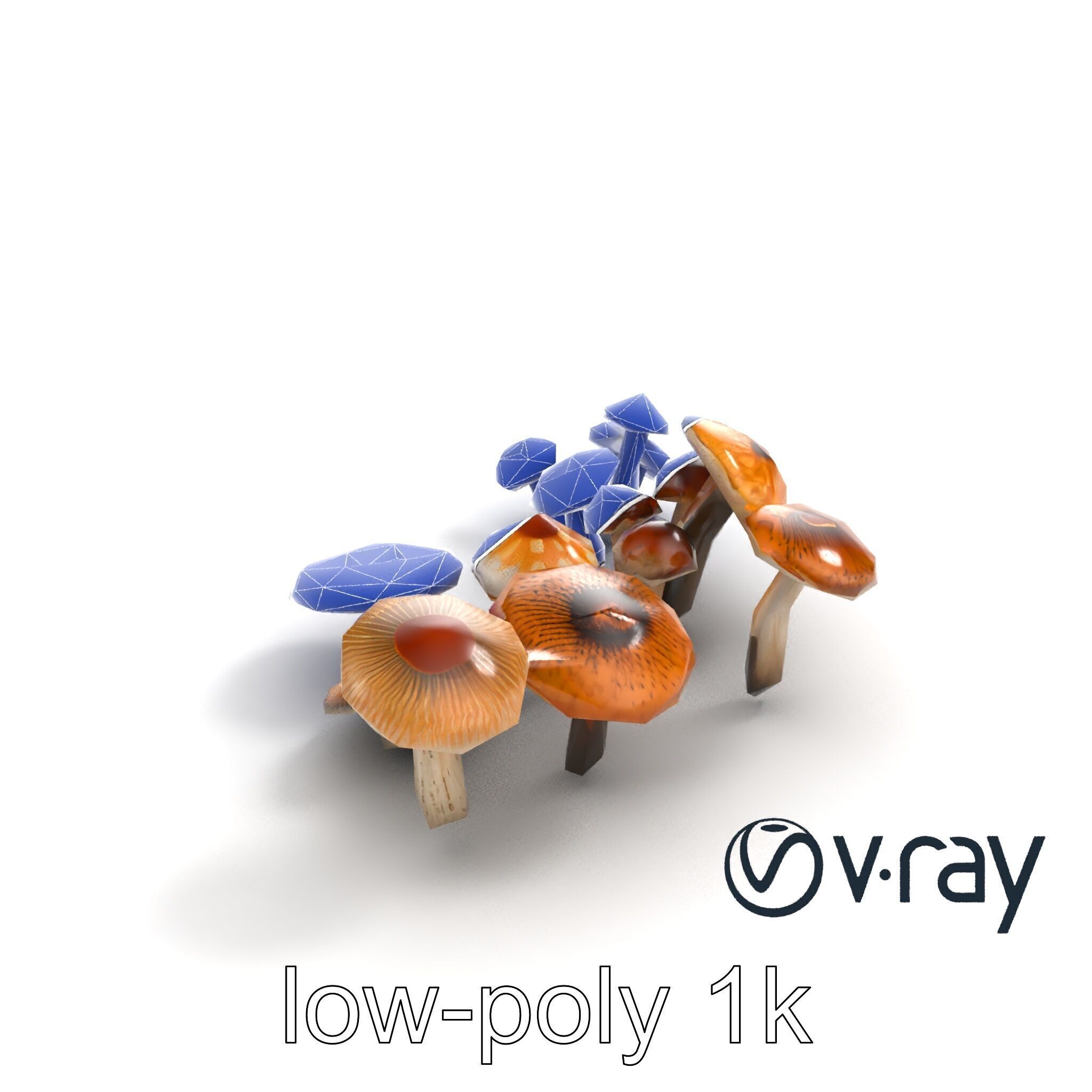 Mushroom Forest Collection model pack Low-poly 3D model_12