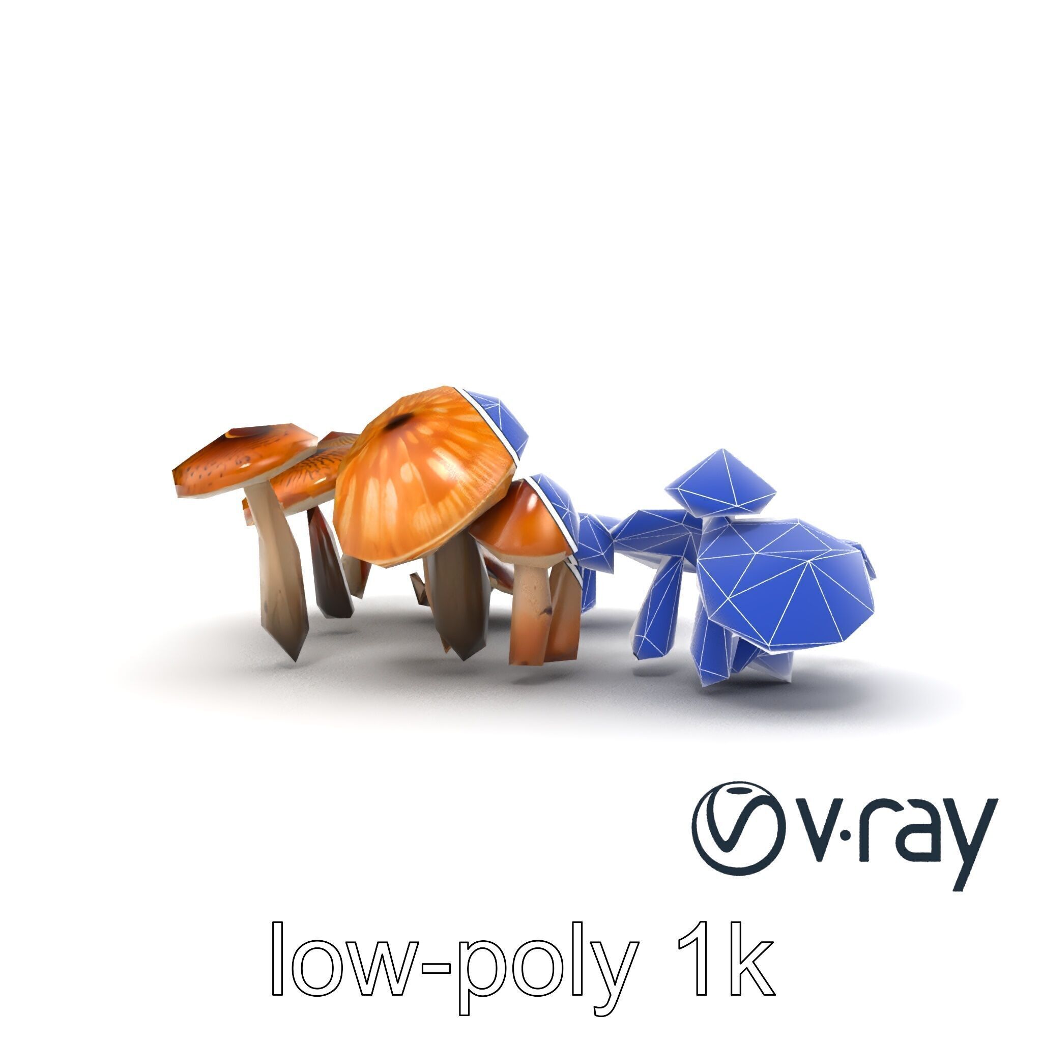 Mushroom Forest Collection model pack Low-poly 3D model_16