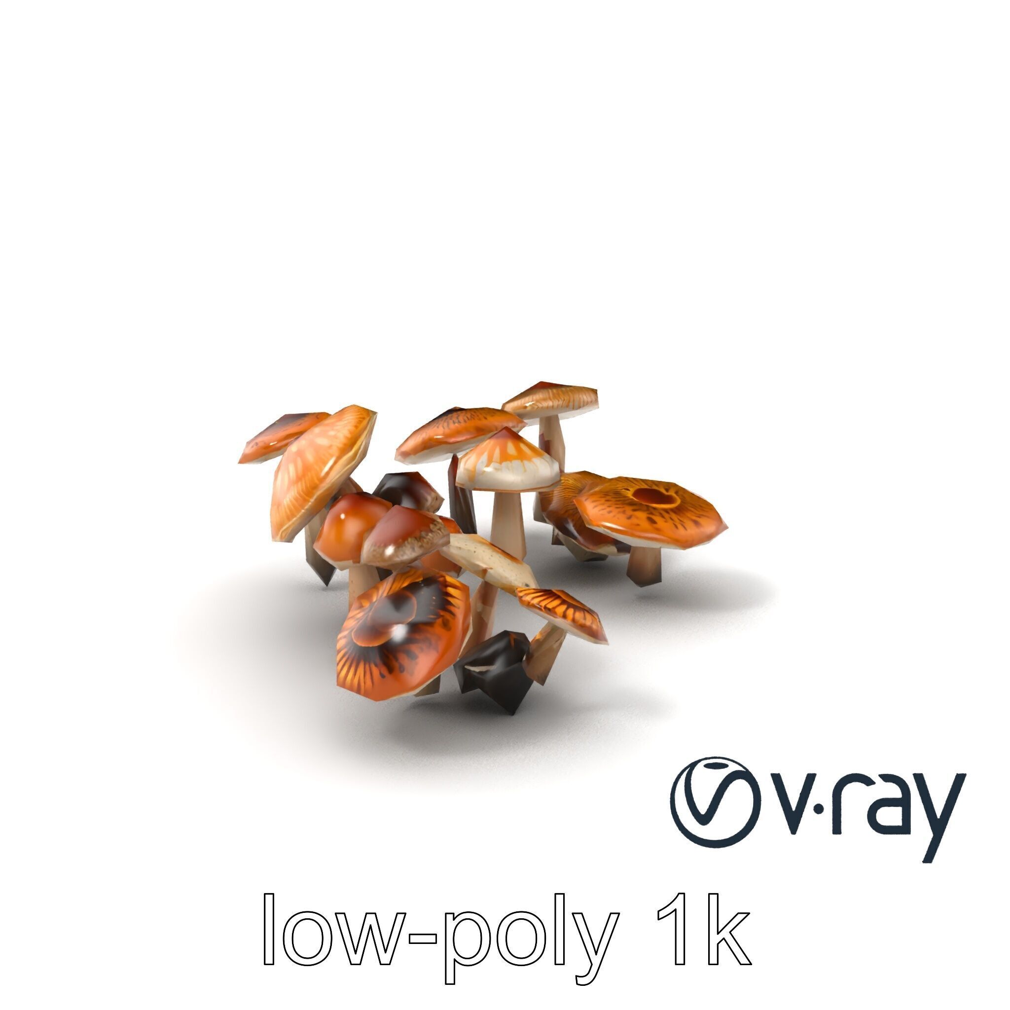 Mushroom Forest Collection model pack Low-poly 3D model_3