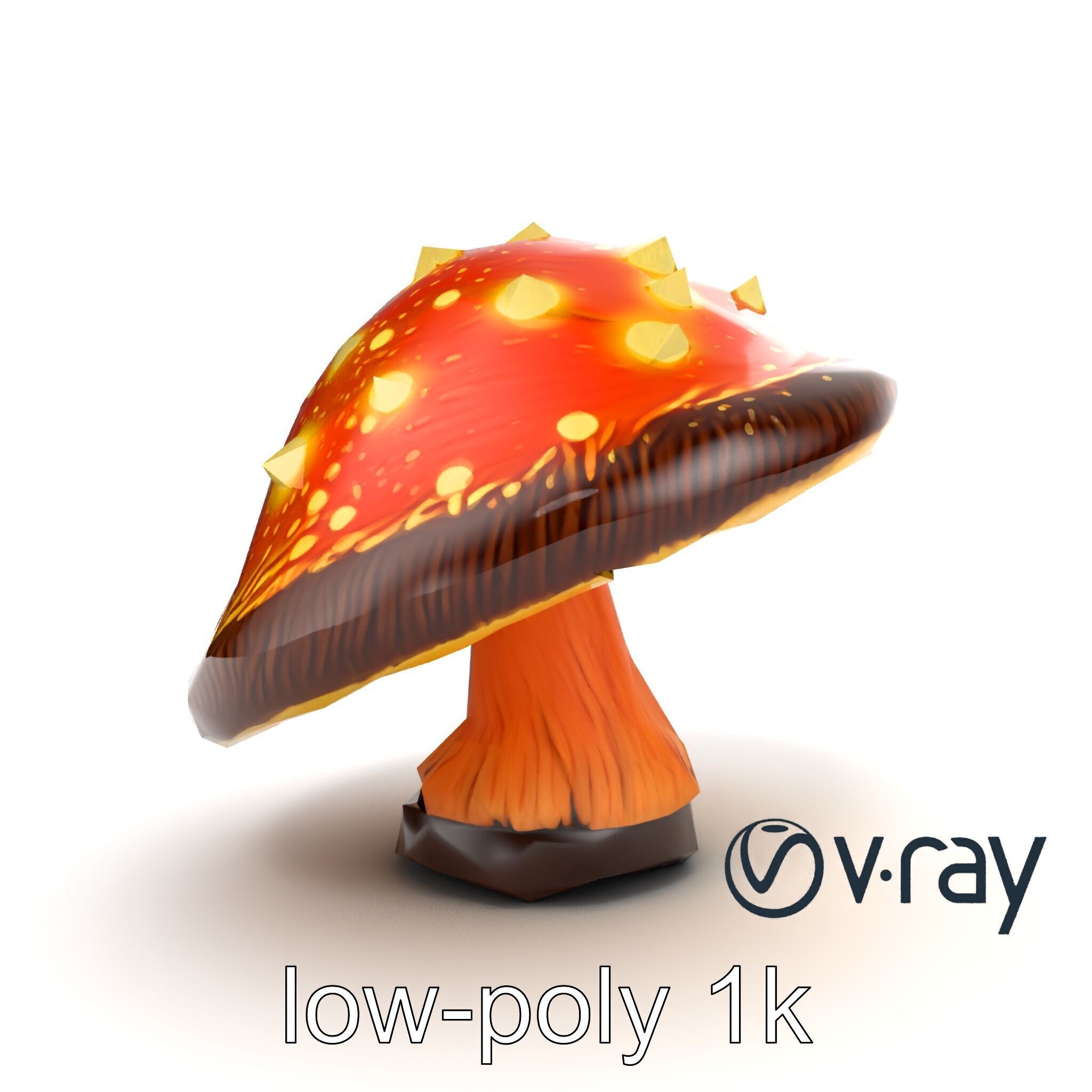 Glowing Magical Mushroom Model Pack for Fantasy Themes Low-poly 3D model_23