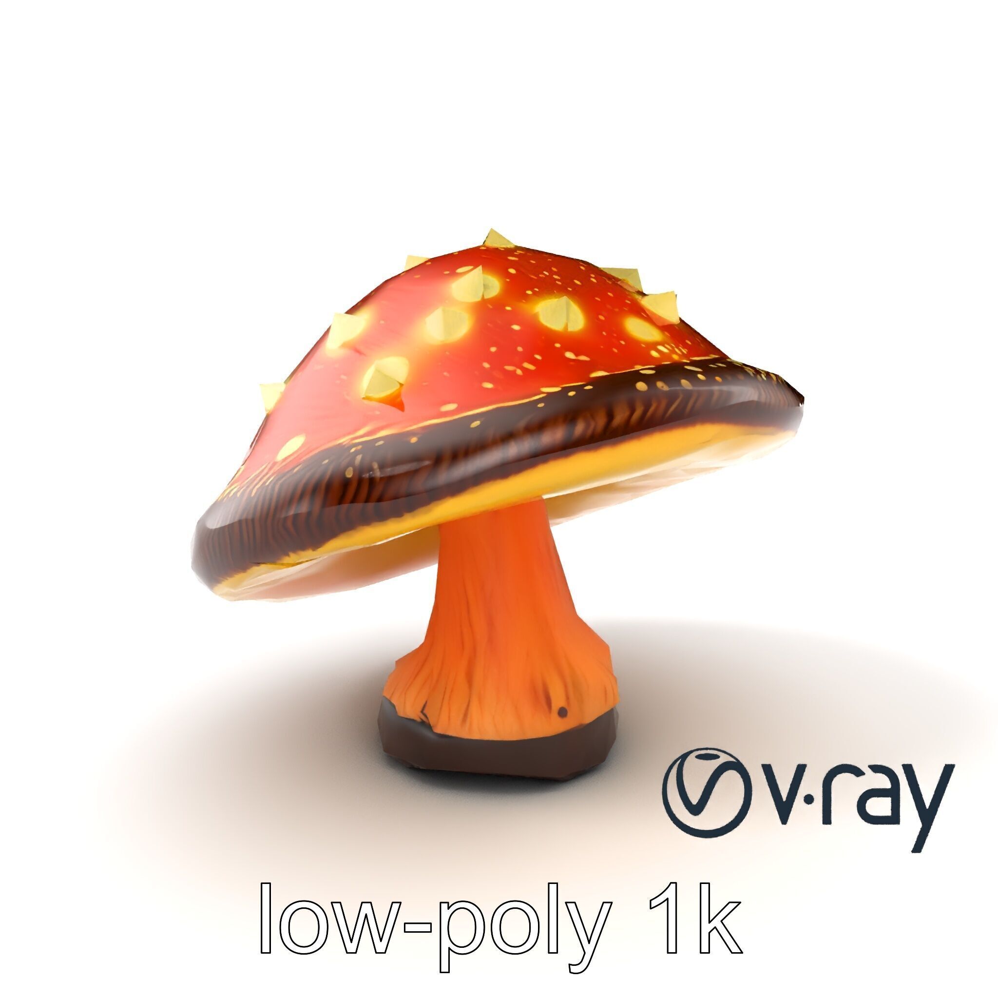 Glowing Magical Mushroom Model Pack for Fantasy Themes Low-poly 3D model_3
