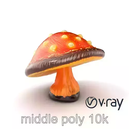 Glowing Magical Mushroom Model Pack for Fantasy Themes Low-poly 3D model
