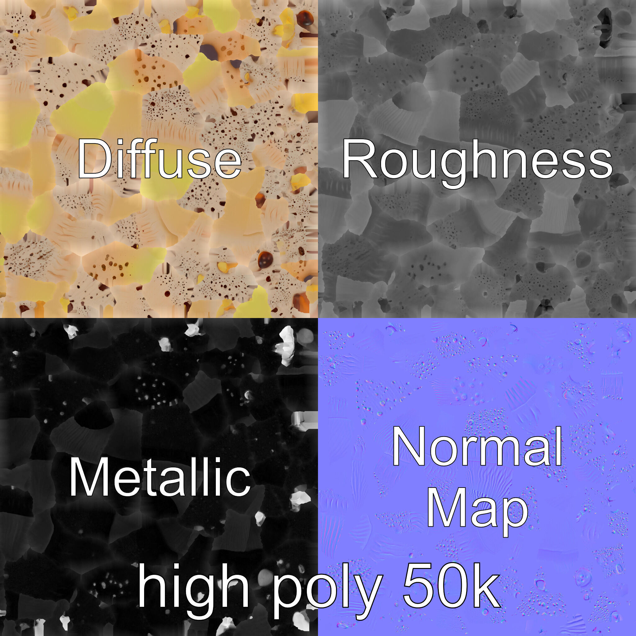 Futuristic Glowing Mushroom model pack Low-poly 3D model_2