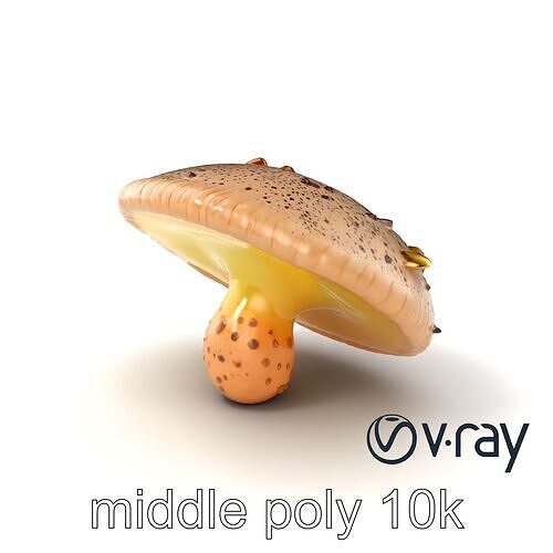 Futuristic Glowing Mushroom model pack Low-poly 3D model