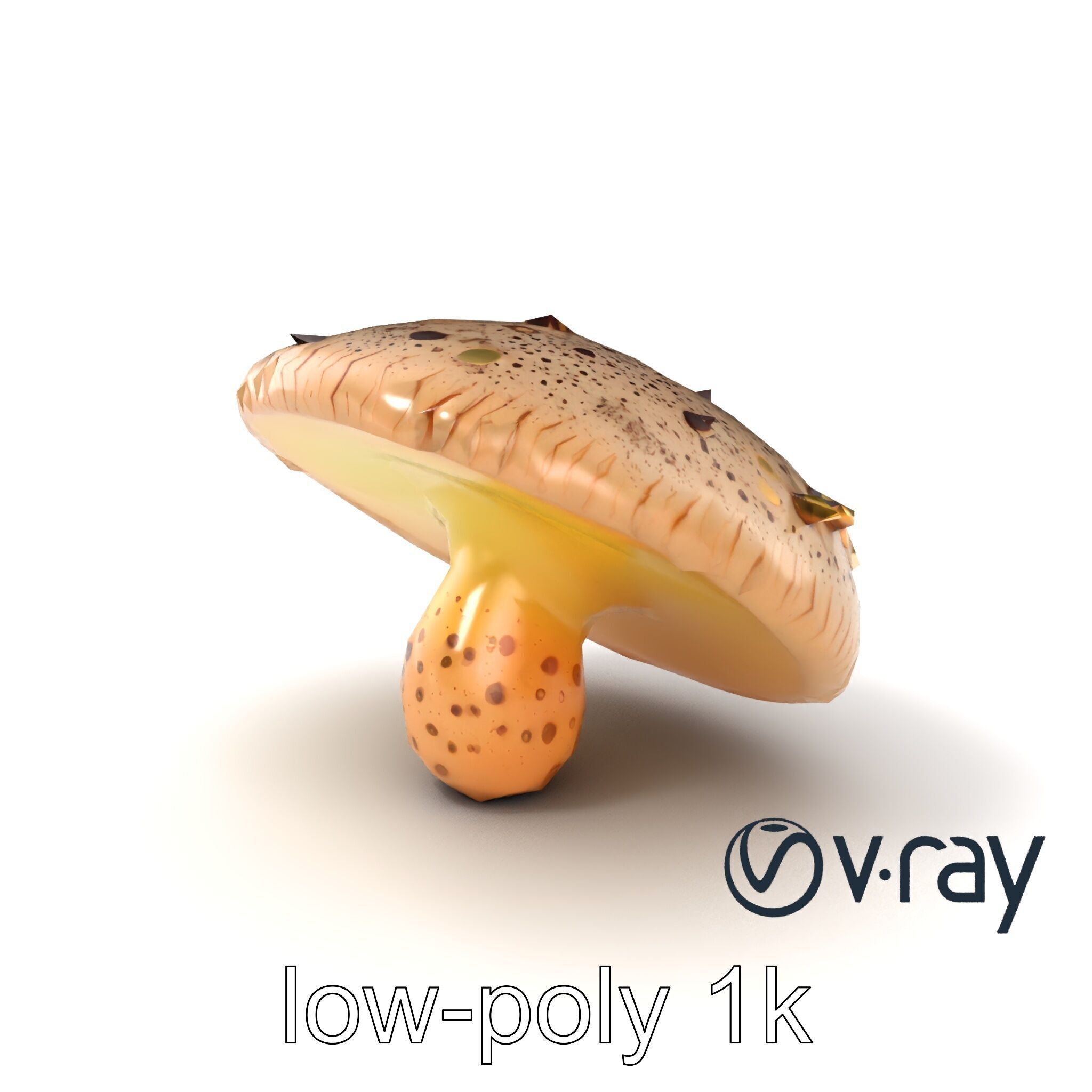 Futuristic Glowing Mushroom model pack Low-poly 3D model_3