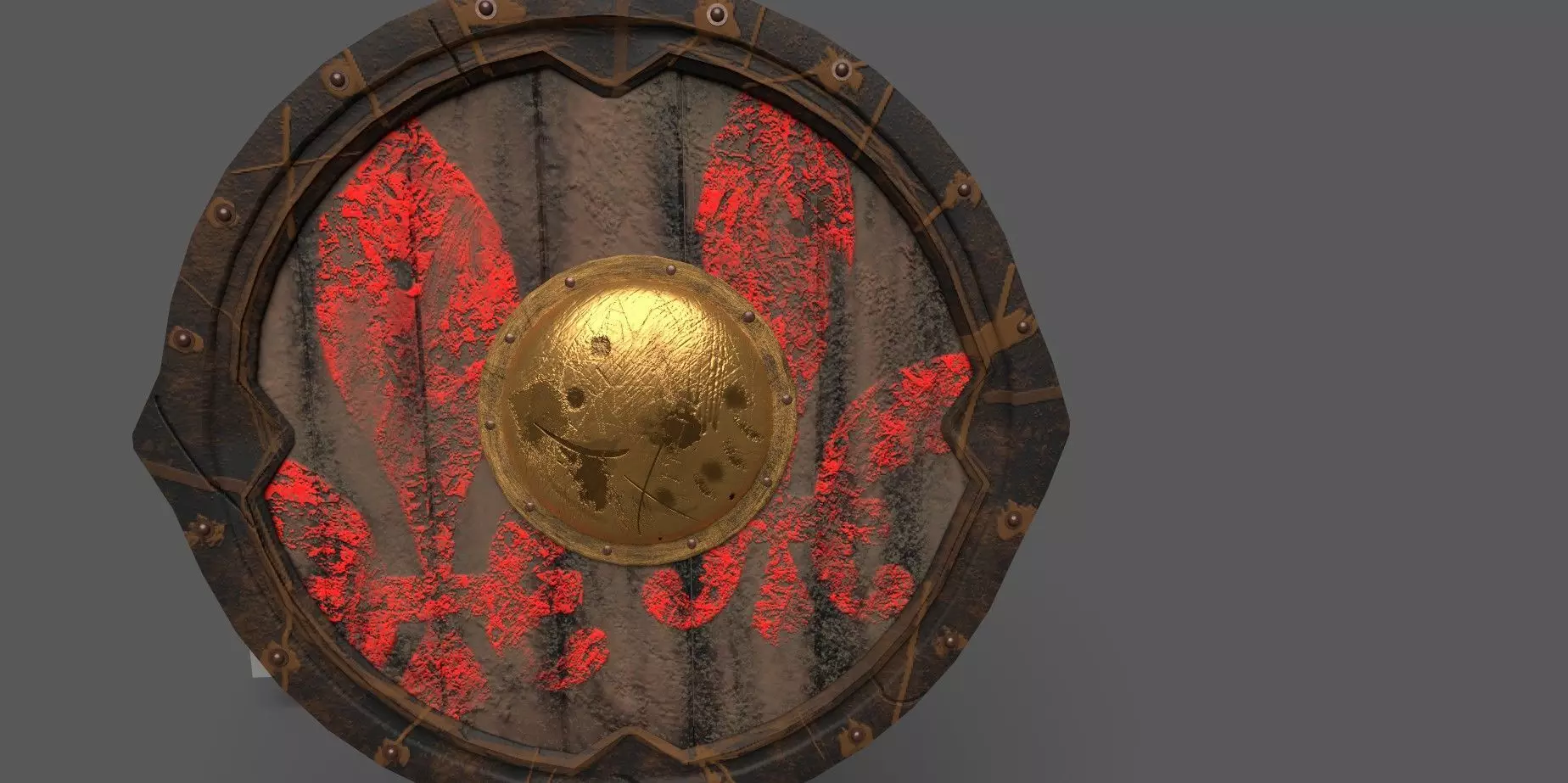 Defence shield Low-poly 3D model_0