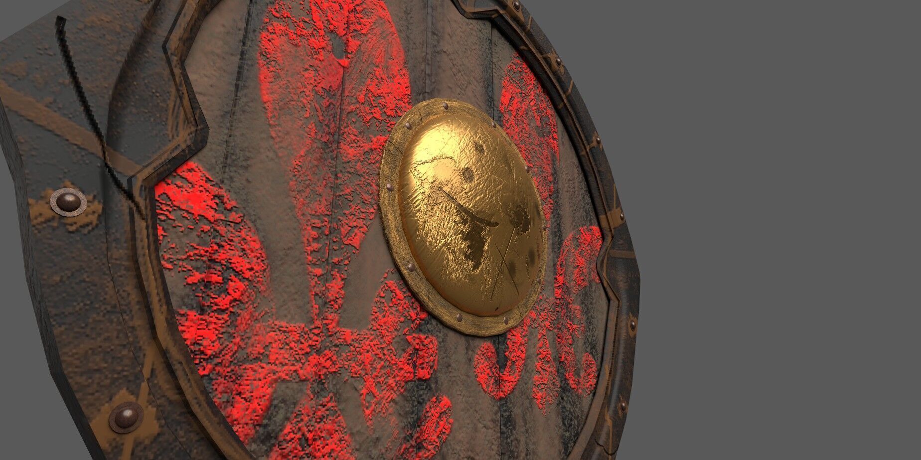 Defence shield Low-poly 3D model_1