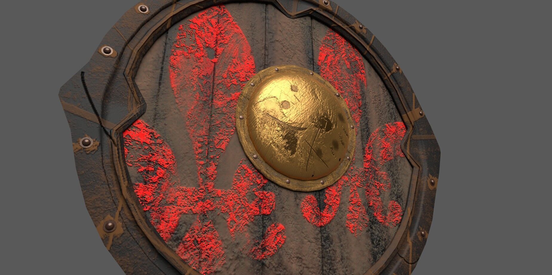 Defence shield Low-poly 3D model_2