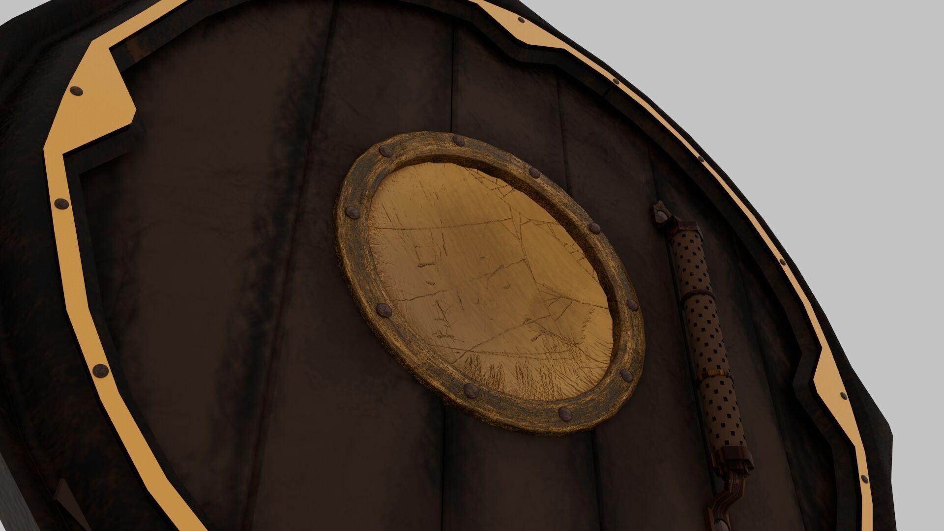 Defence shield Low-poly 3D model_3