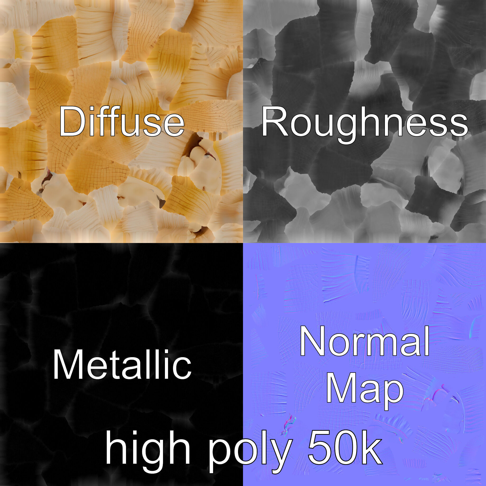 Shiitake Mushroom Photorealistic 3D model pack Low-poly 3D model_2