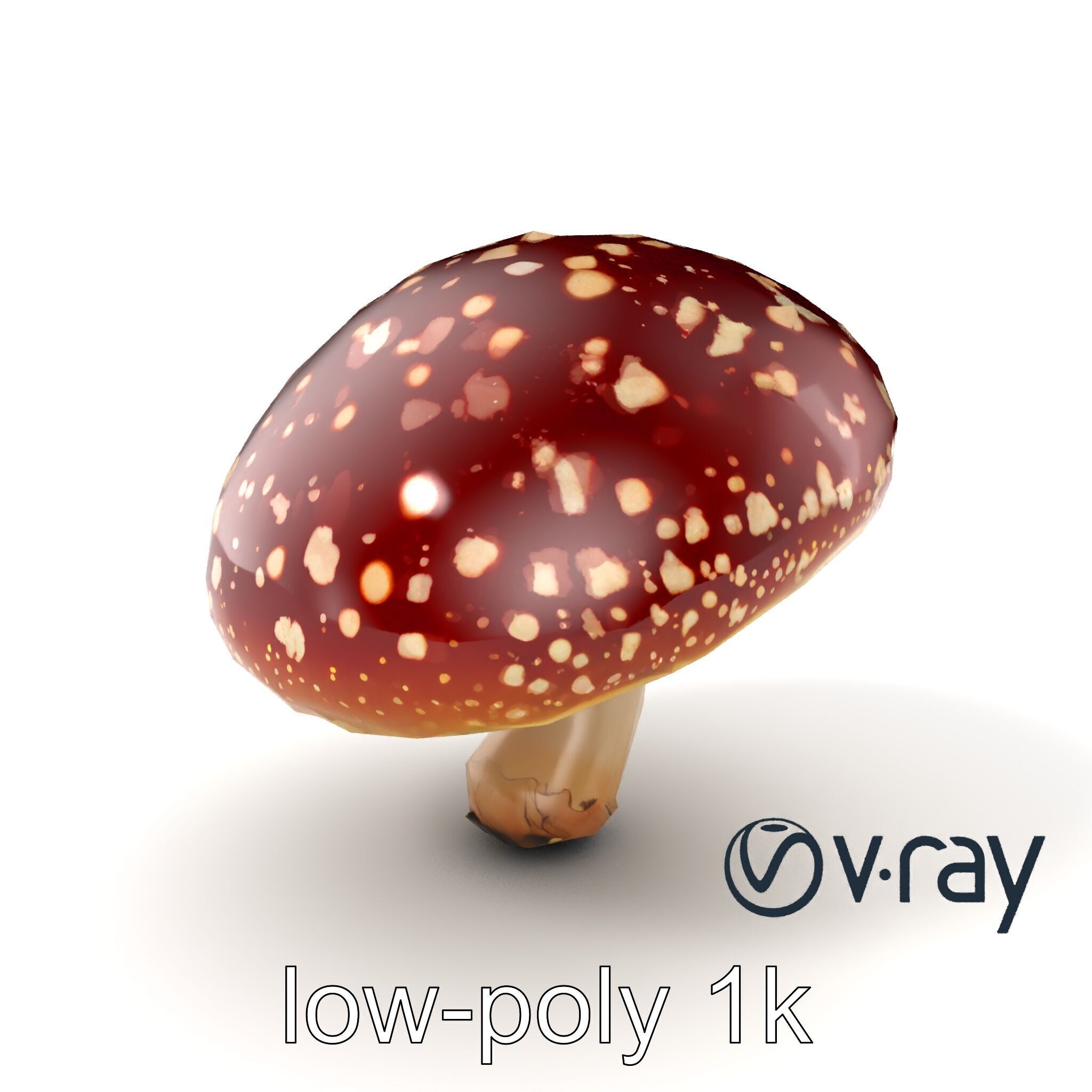 Fly Agaric Mushroom Fantasy Scene model pack Low-poly 3D model_3