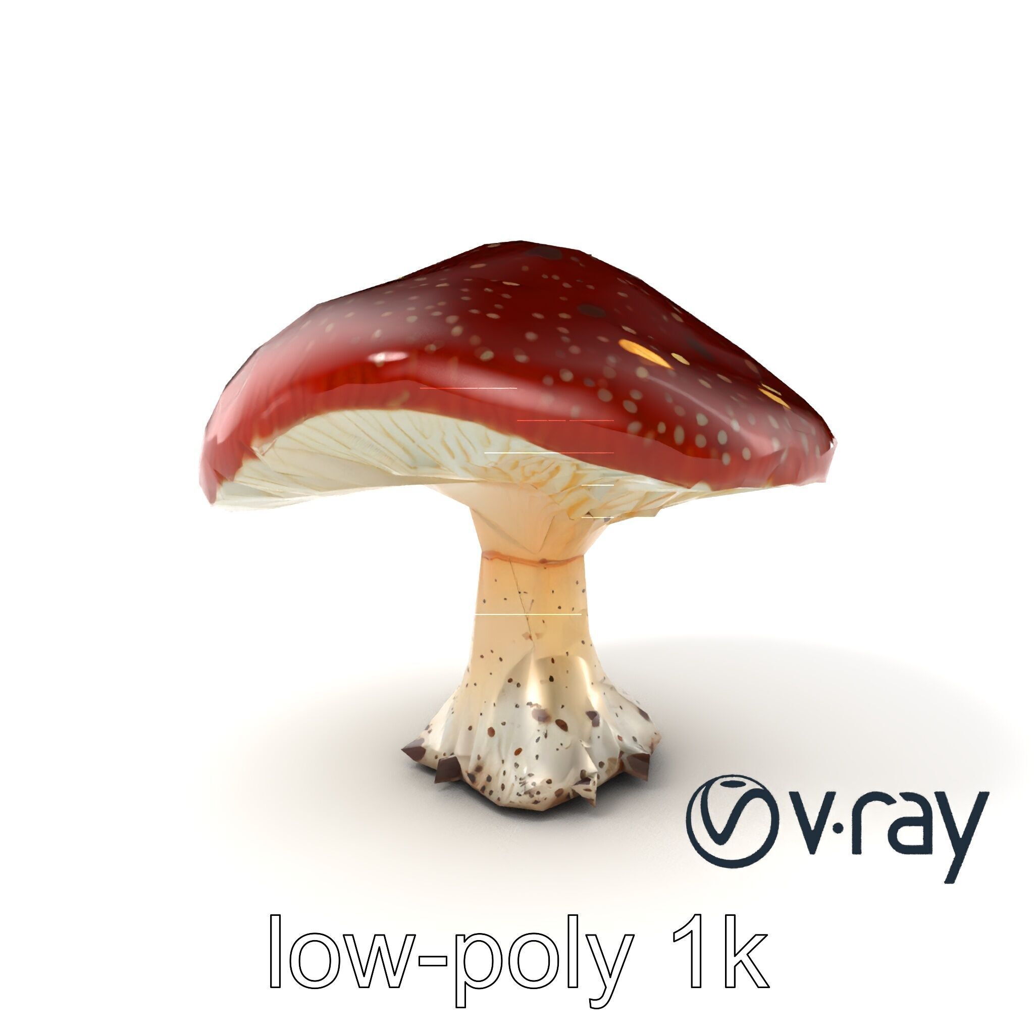 Stylized Glowing Mushroom Sci-Fi model pack Low-poly 3D model_3