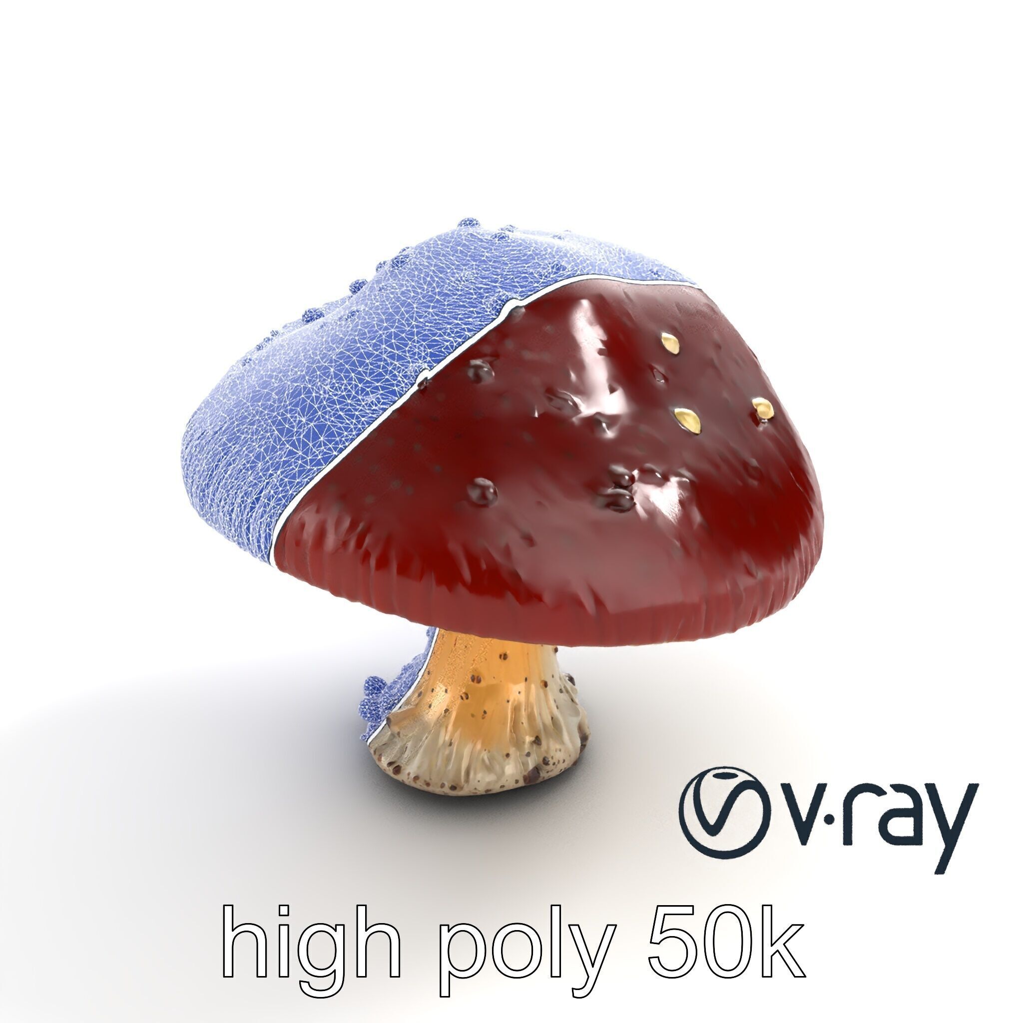 Stylized Glowing Mushroom Sci-Fi model pack Low-poly 3D model_16