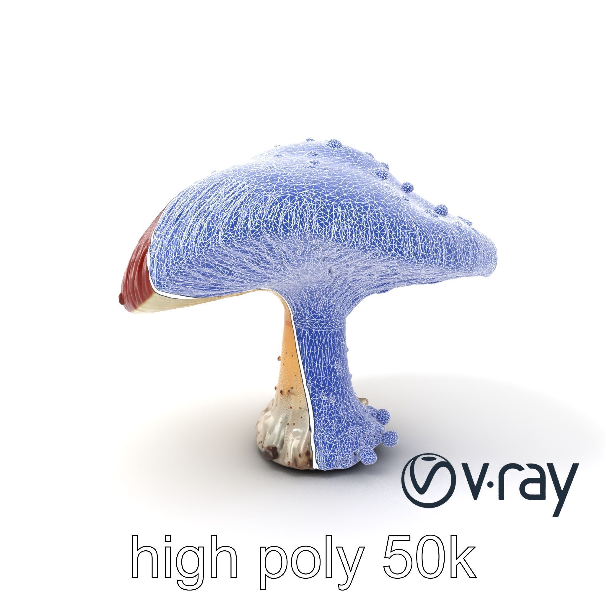 Stylized Glowing Mushroom Sci-Fi model pack Low-poly 3D model_10