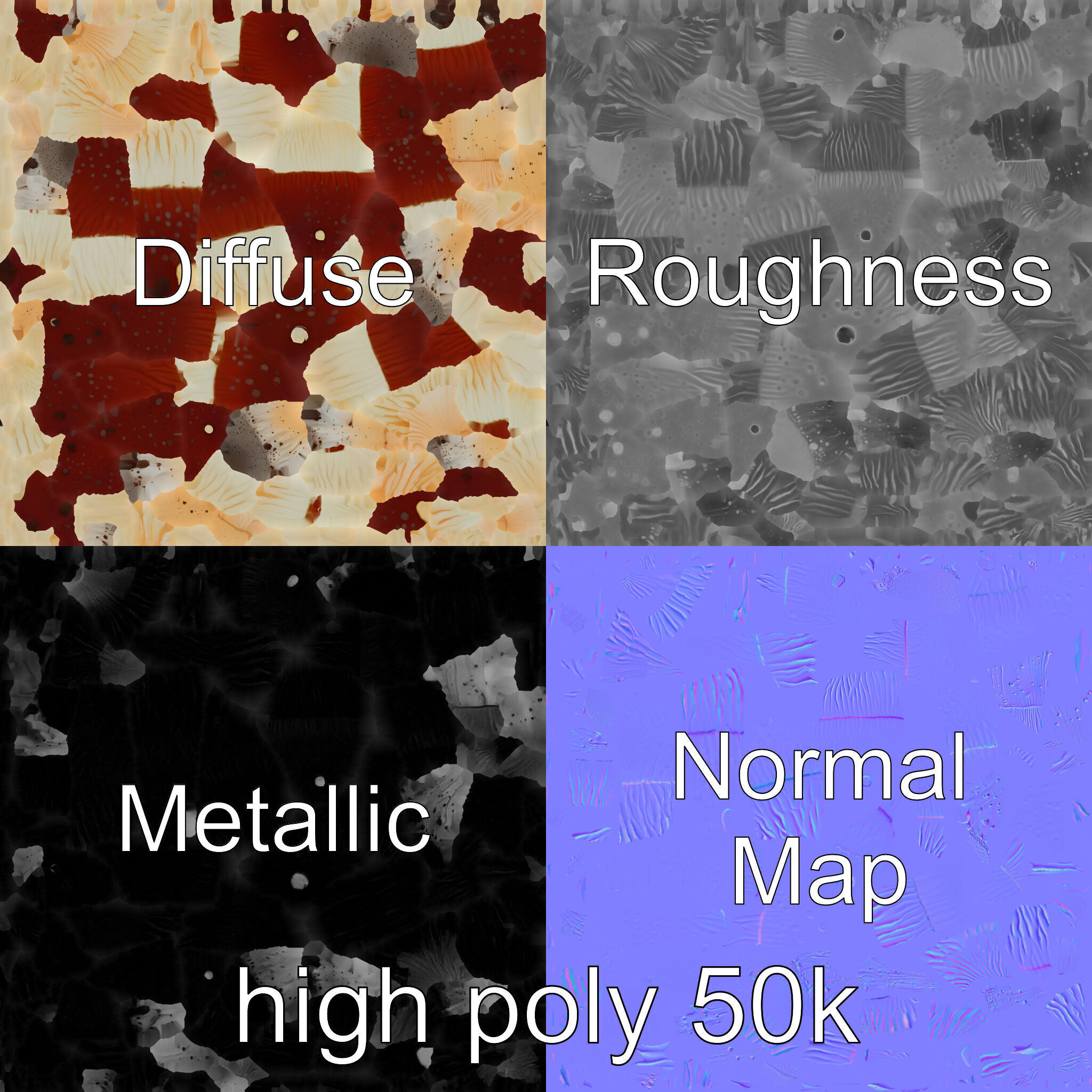 Stylized Glowing Mushroom Sci-Fi model pack Low-poly 3D model_2