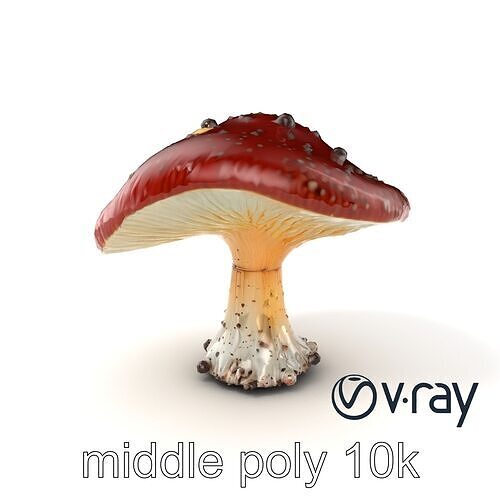 Stylized Glowing Mushroom Sci-Fi model pack Low-poly 3D model