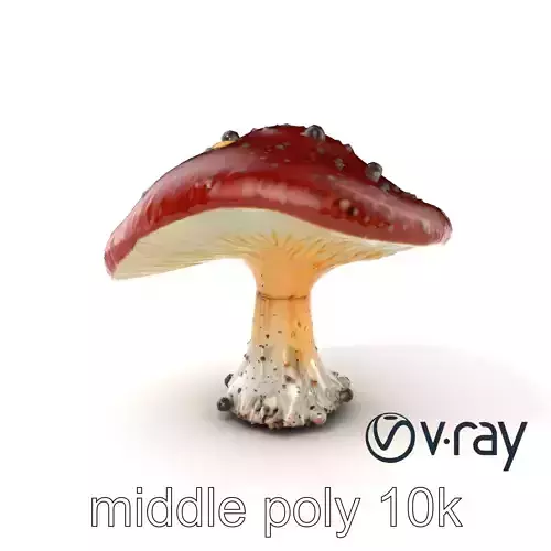 Stylized Glowing Mushroom Sci-Fi model pack Low-poly 3D model