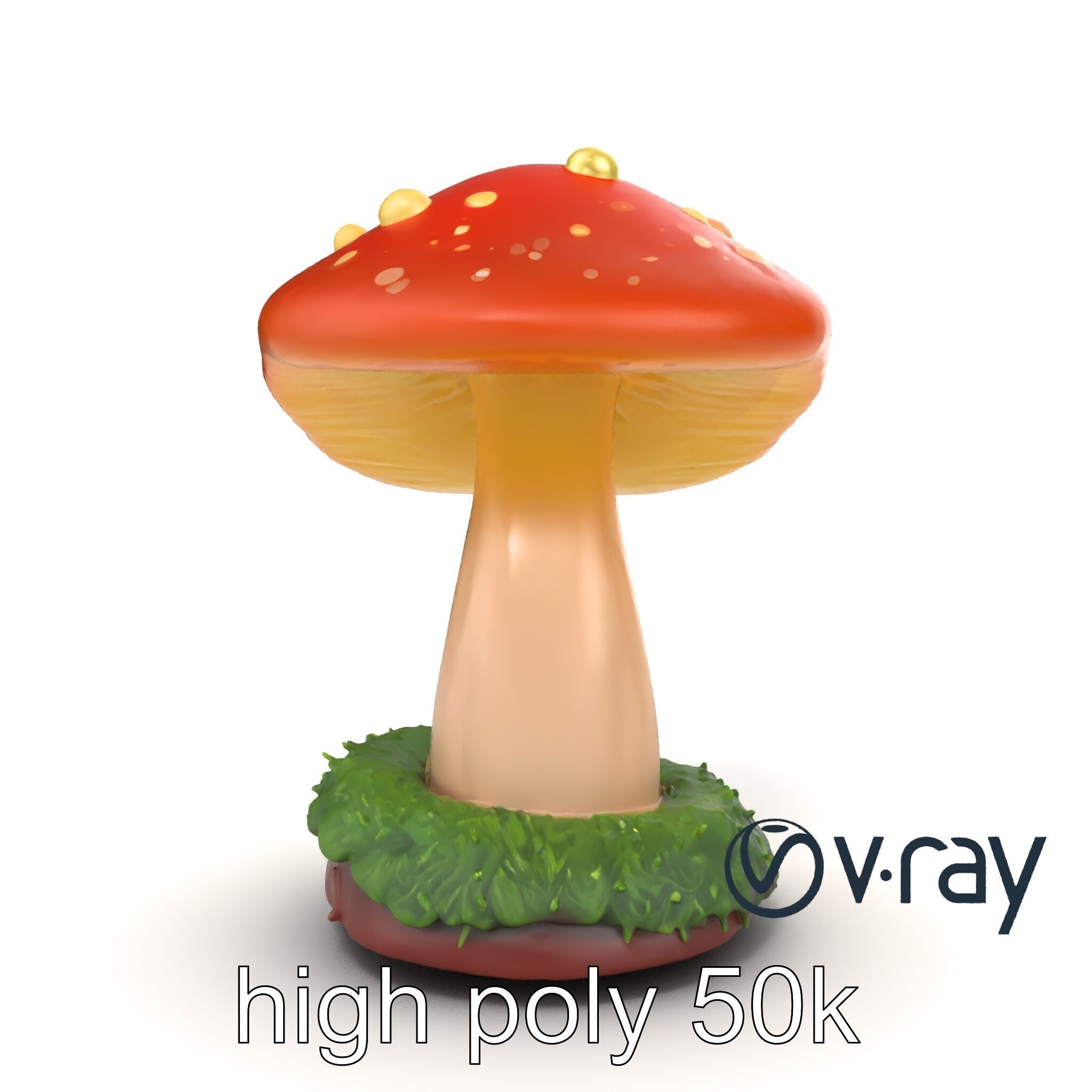 Mystical Glowing Mushroom Fantasy model pack Low-poly 3D model_27